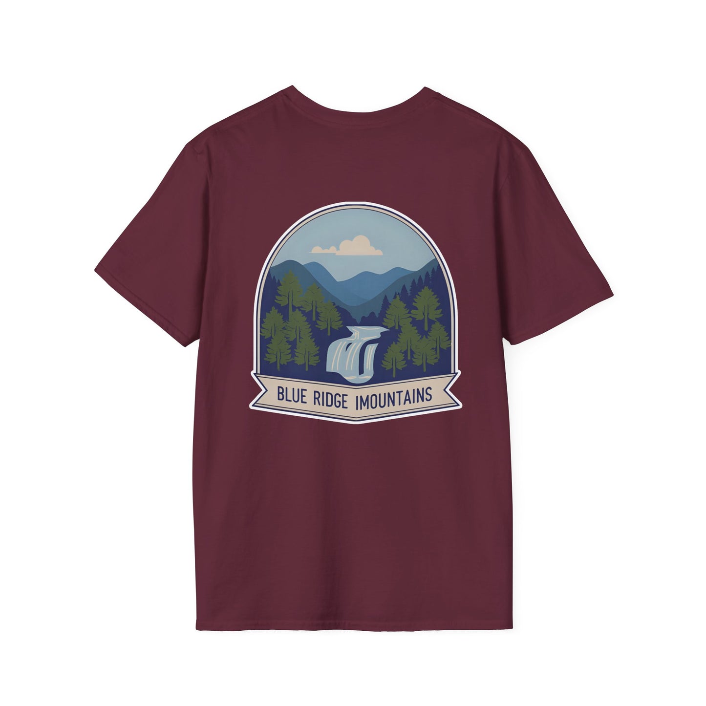 Blue Ridge Waterfall Poster Tee | Country Mountain Escape Shirt