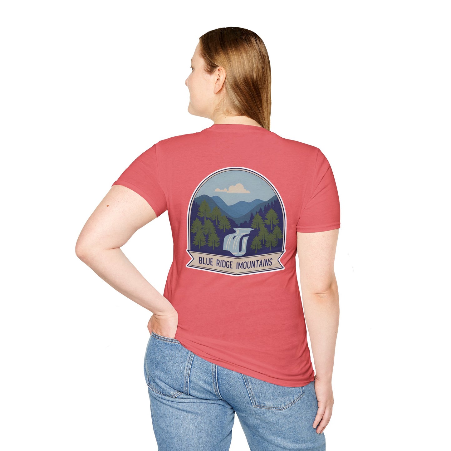 Blue Ridge Waterfall Poster Tee | Country Mountain Escape Shirt