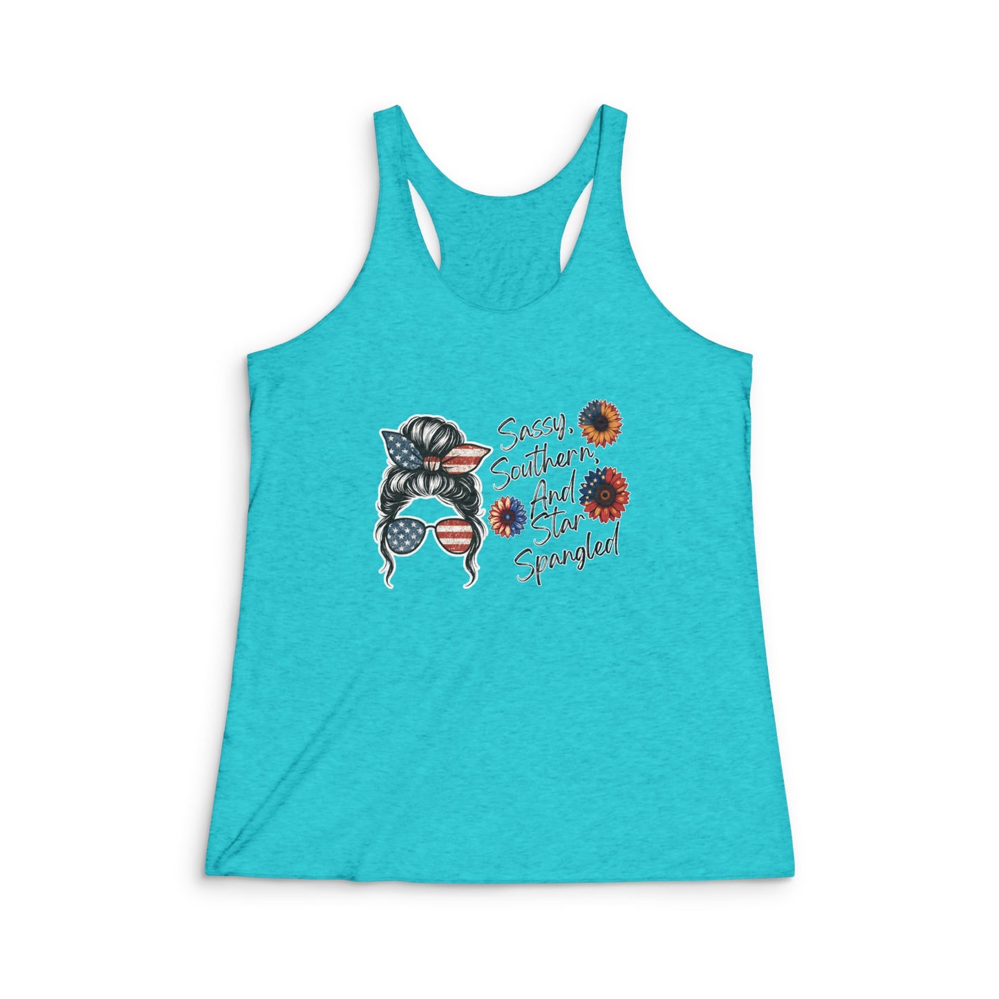 Show off your bold Southern pride in this “Sassy, Southern, and Star Spangled” tank! Comfy, cute, and perfect for summer days, BBQs, and celebrating freedom with a little fire.