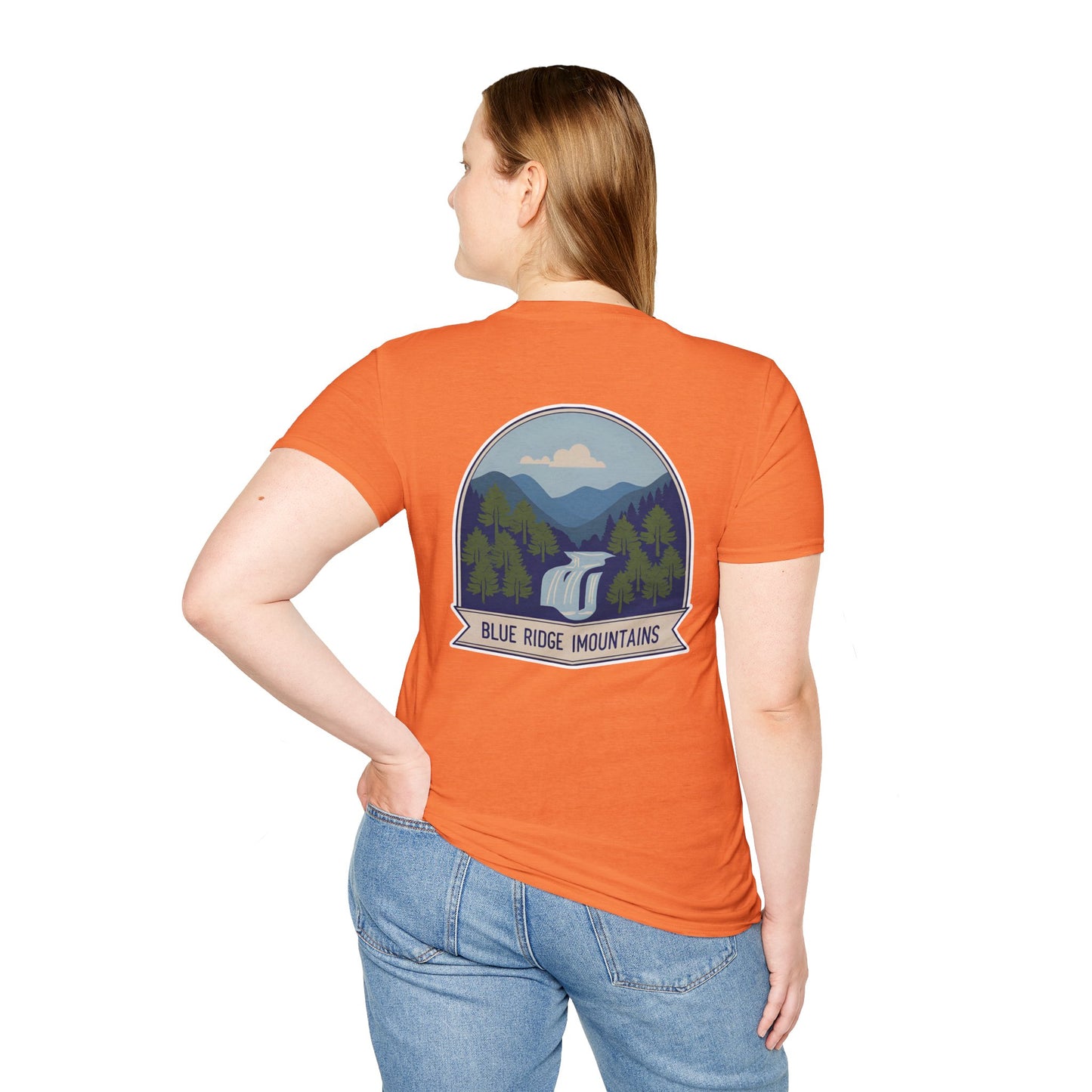 Blue Ridge Waterfall Poster Tee | Country Mountain Escape Shirt