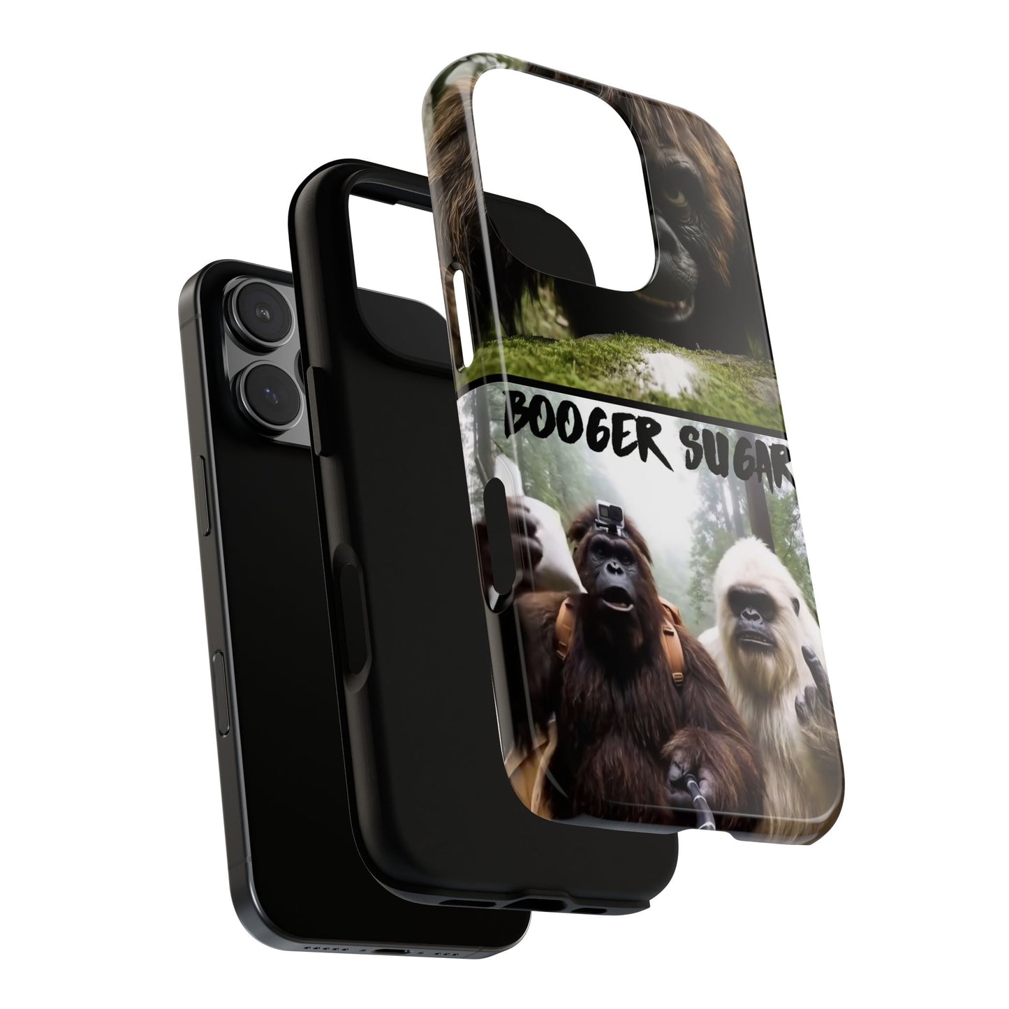 Protect your phone with pure cryptid chaos. Bigfoot and Yeti talkin’ booger sugar in full feral fashion. Weird? Yes. Iconic? Absolutely. 🦶❄️💨 #StayMythical
