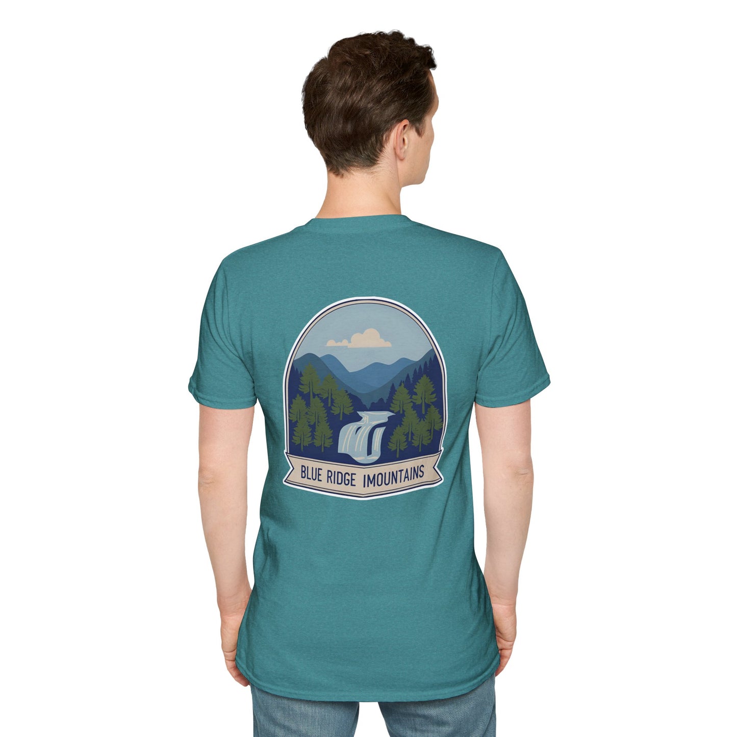 Blue Ridge Waterfall Poster Tee | Country Mountain Escape Shirt