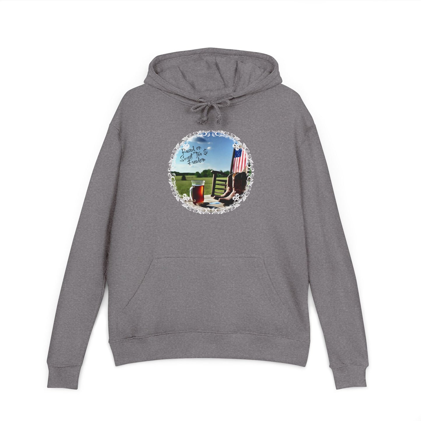 Sweet, Southern, and just a little savage. This French terry hoodie serves comfort with a side of attitude—because if you were raised on sweet tea and freedom, you already know you’re built different.