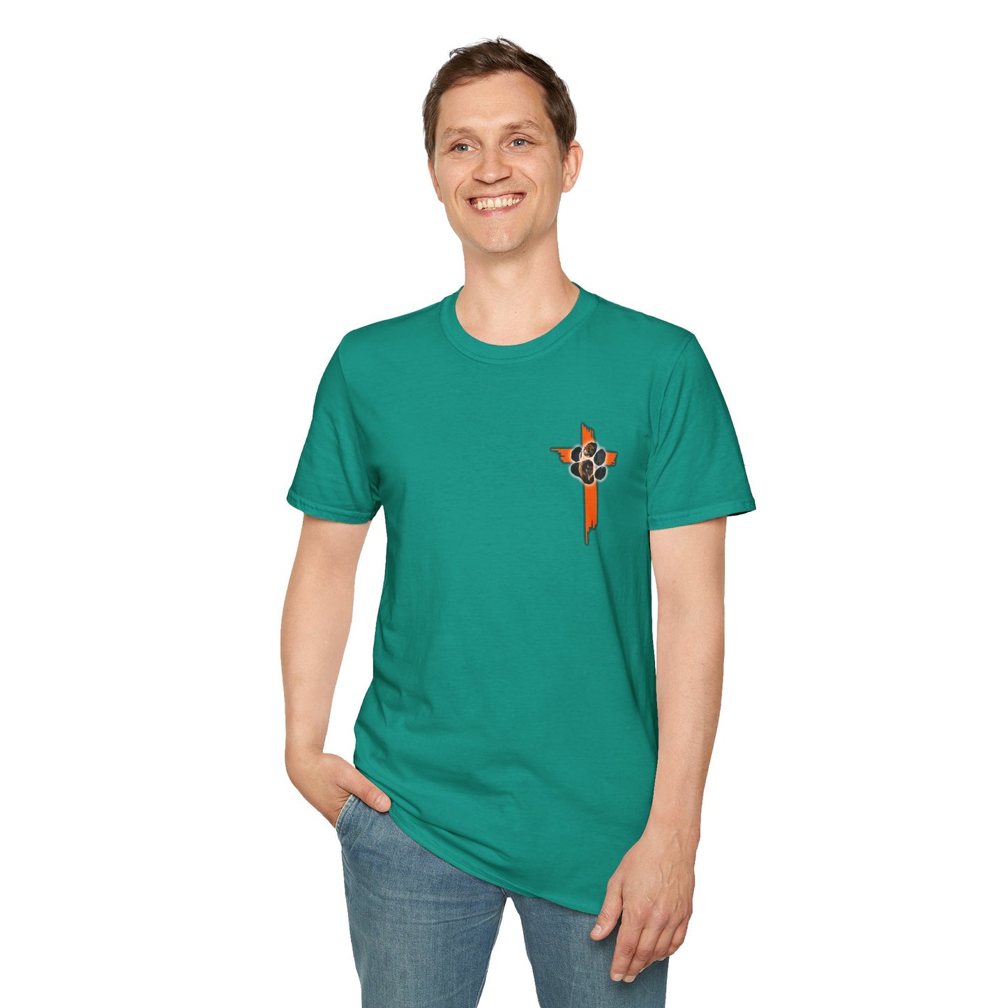 Rosman Tigers Faith & Pride Tee – Cross & Paw Front | Bold Tiger Back Design