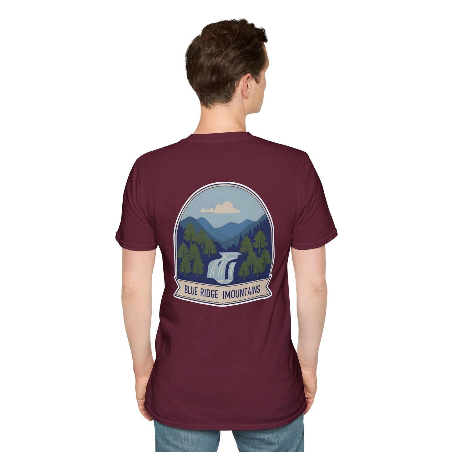 Blue Ridge Waterfall Poster Tee | Country Mountain Escape Shirt