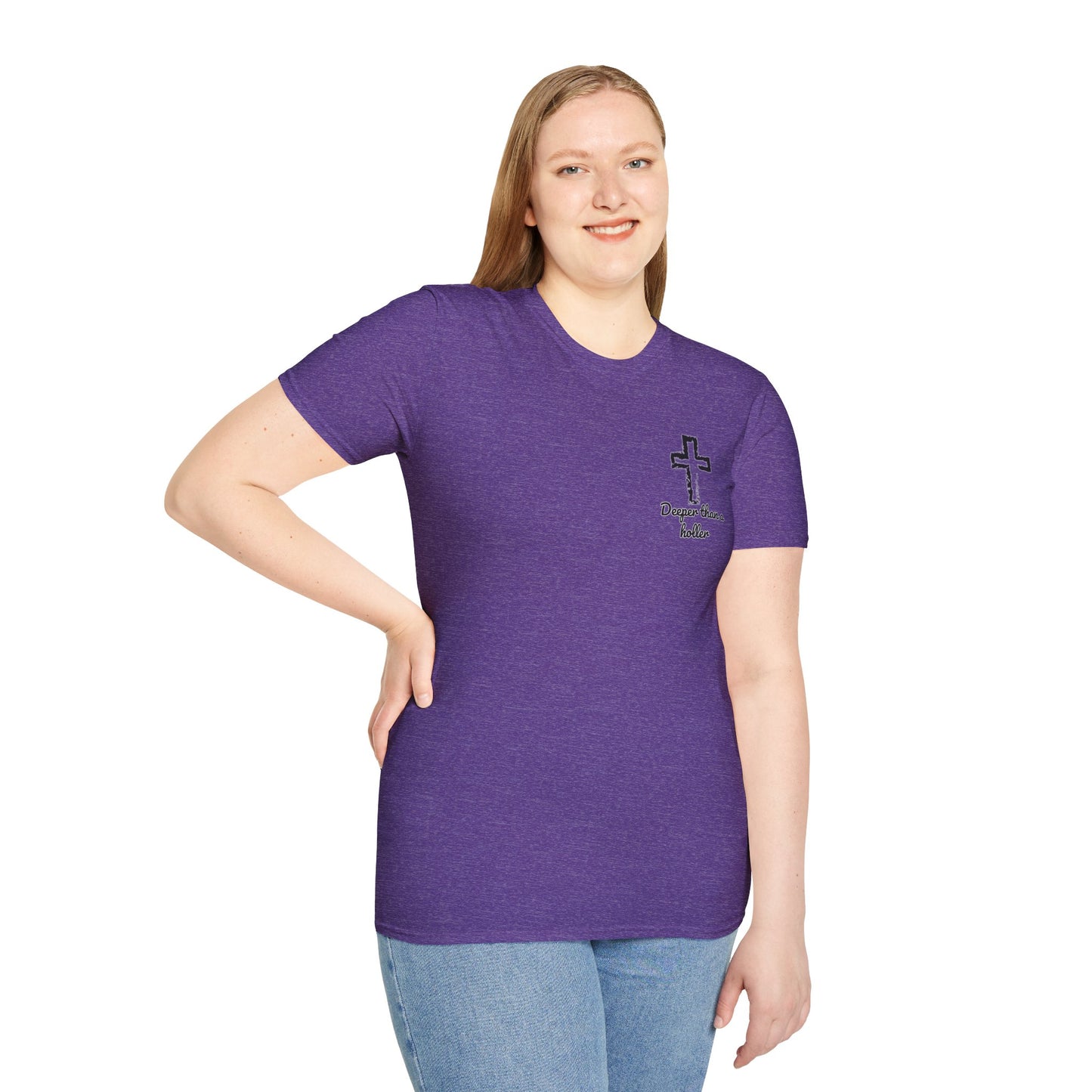 God’s Grace Runs Deeper Than Any Holler Christian Country Shirt – Faith Shirt with Mountain & Cross Back Design