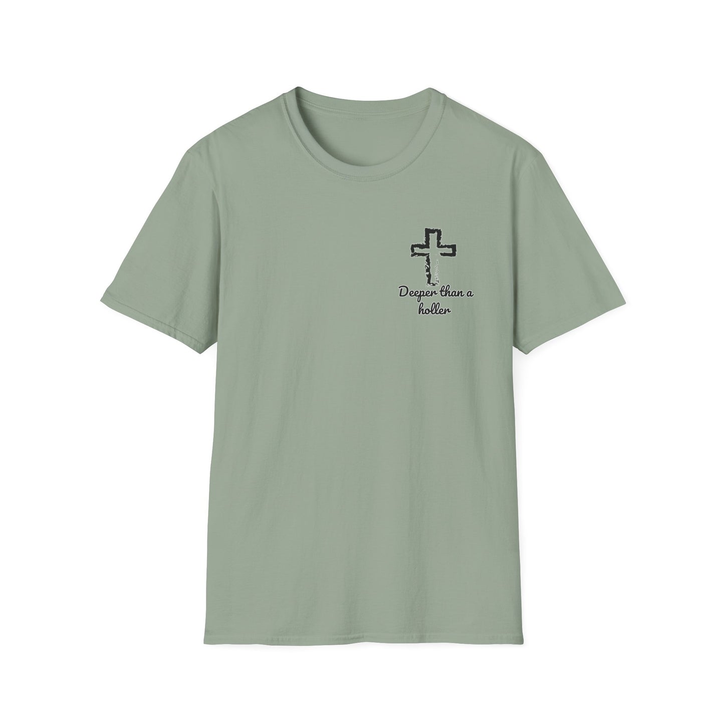 God’s Grace Runs Deeper Than Any Holler Christian Country Shirt – Faith Shirt with Mountain & Cross Back Design