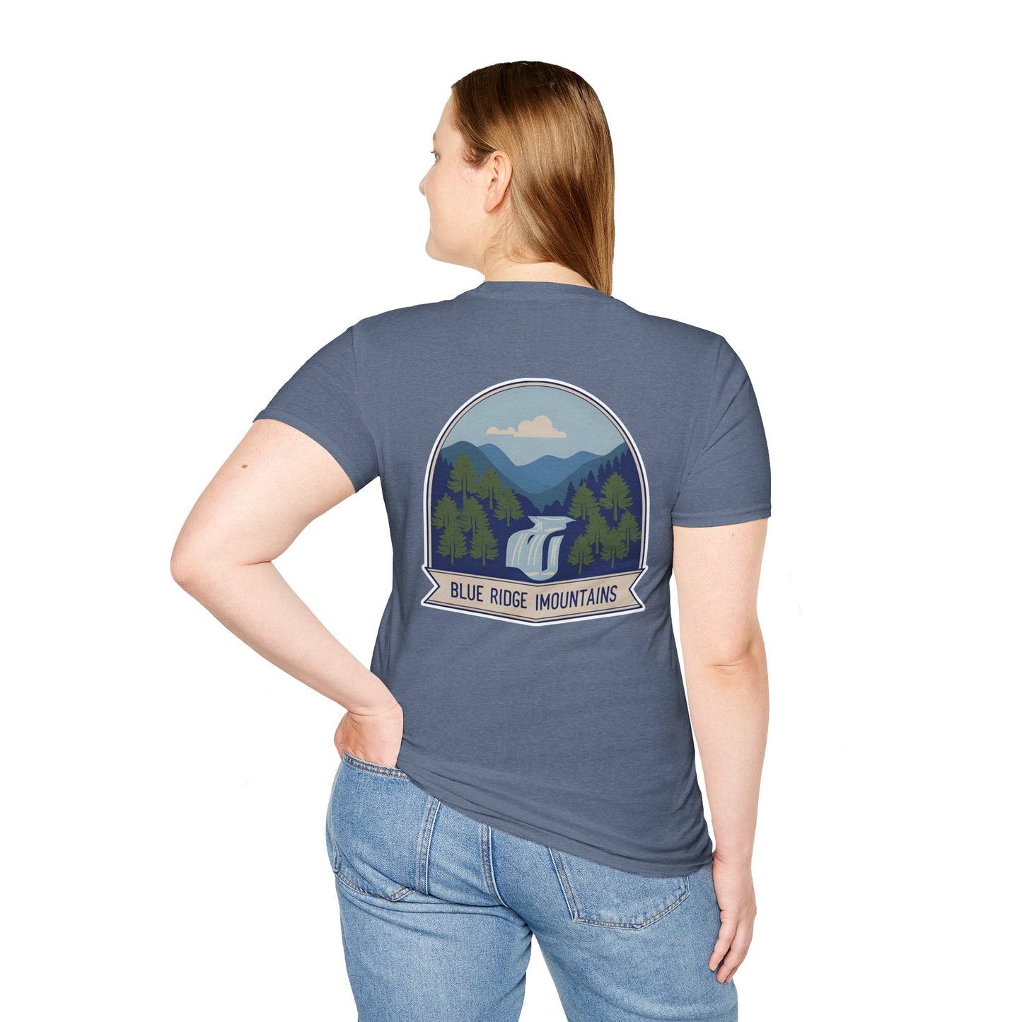 Blue Ridge Waterfall Poster Tee | Country Mountain Escape Shirt