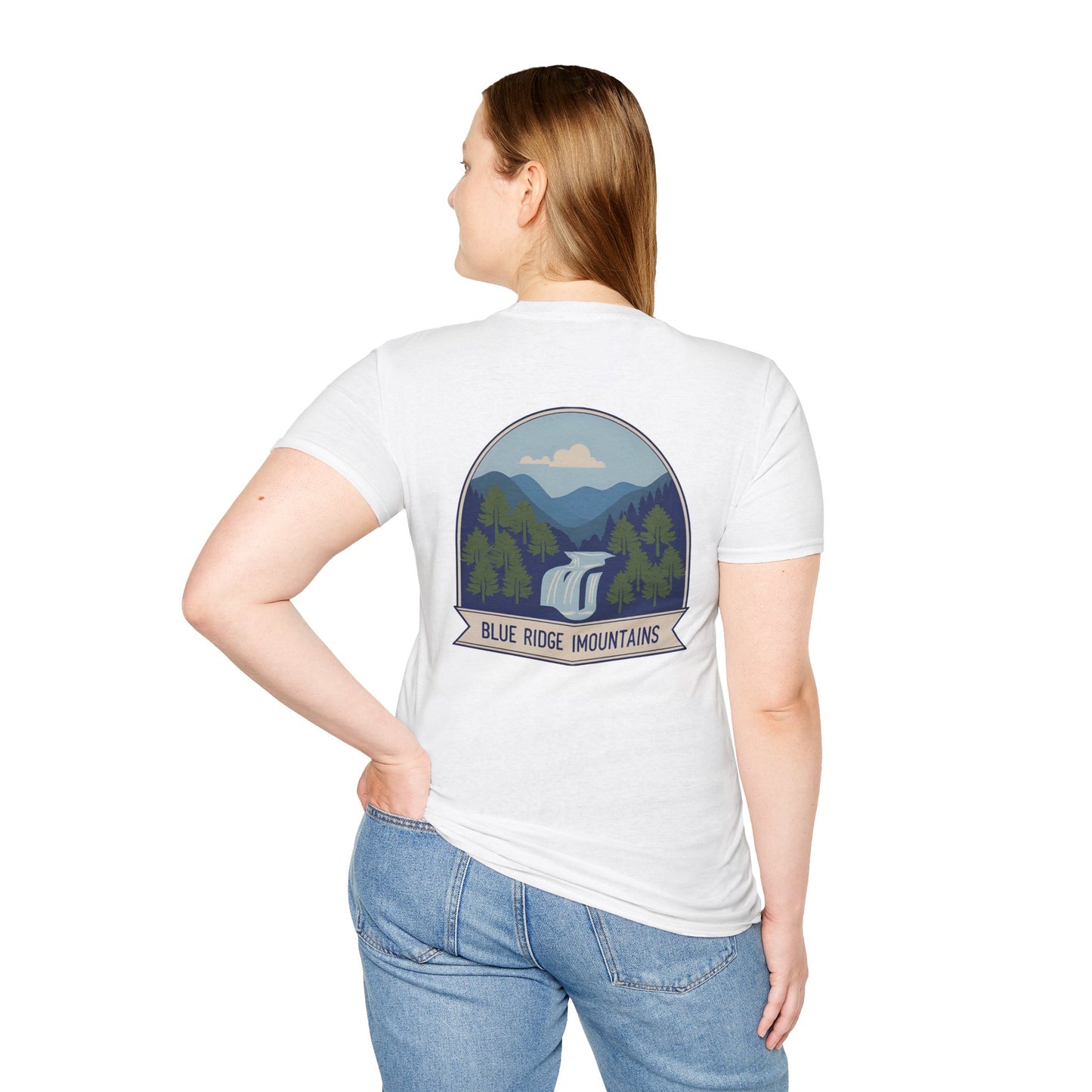 Blue Ridge Waterfall Poster Tee | Country Mountain Escape Shirt
