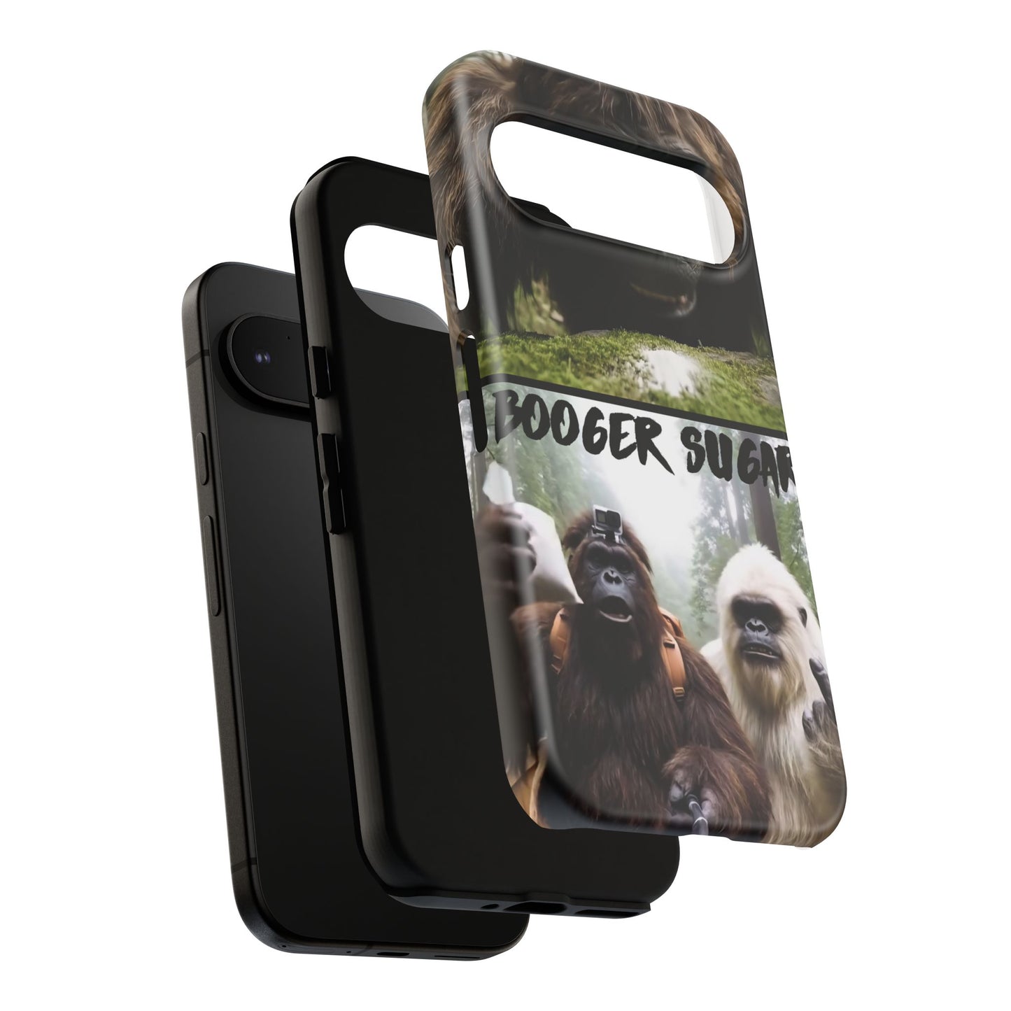 Protect your phone with pure cryptid chaos. Bigfoot and Yeti talkin’ booger sugar in full feral fashion. Weird? Yes. Iconic? Absolutely. 🦶❄️💨 #StayMythical
