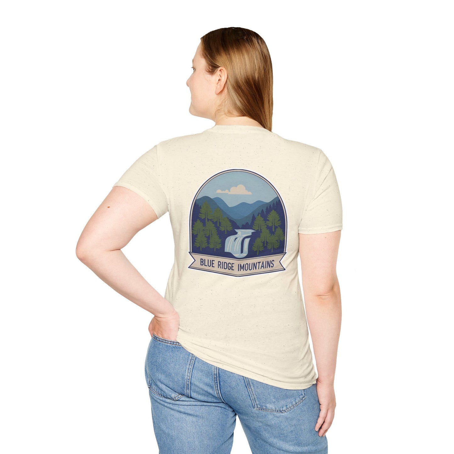 Blue Ridge Waterfall Poster Tee | Country Mountain Escape Shirt