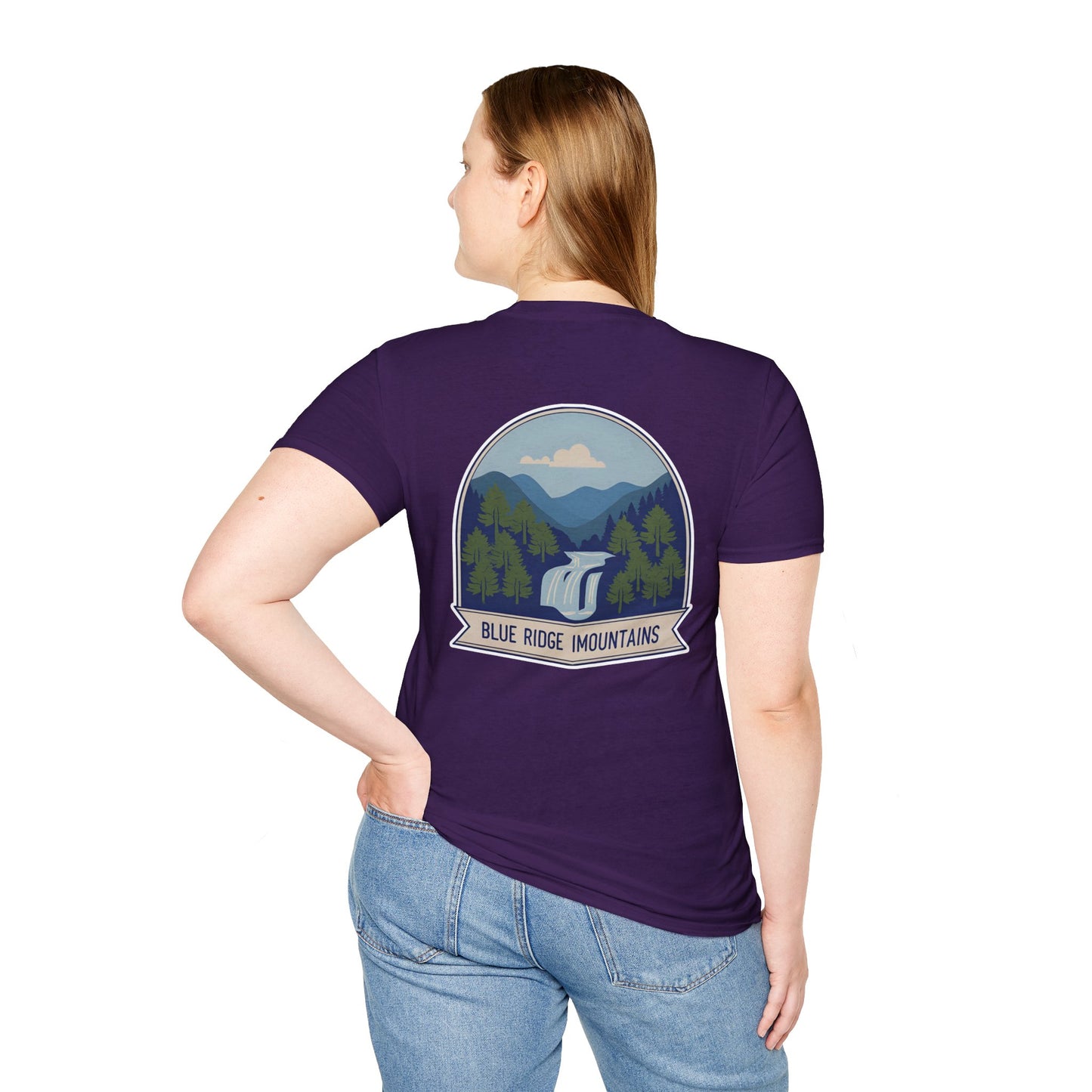 Blue Ridge Waterfall Poster Tee | Country Mountain Escape Shirt