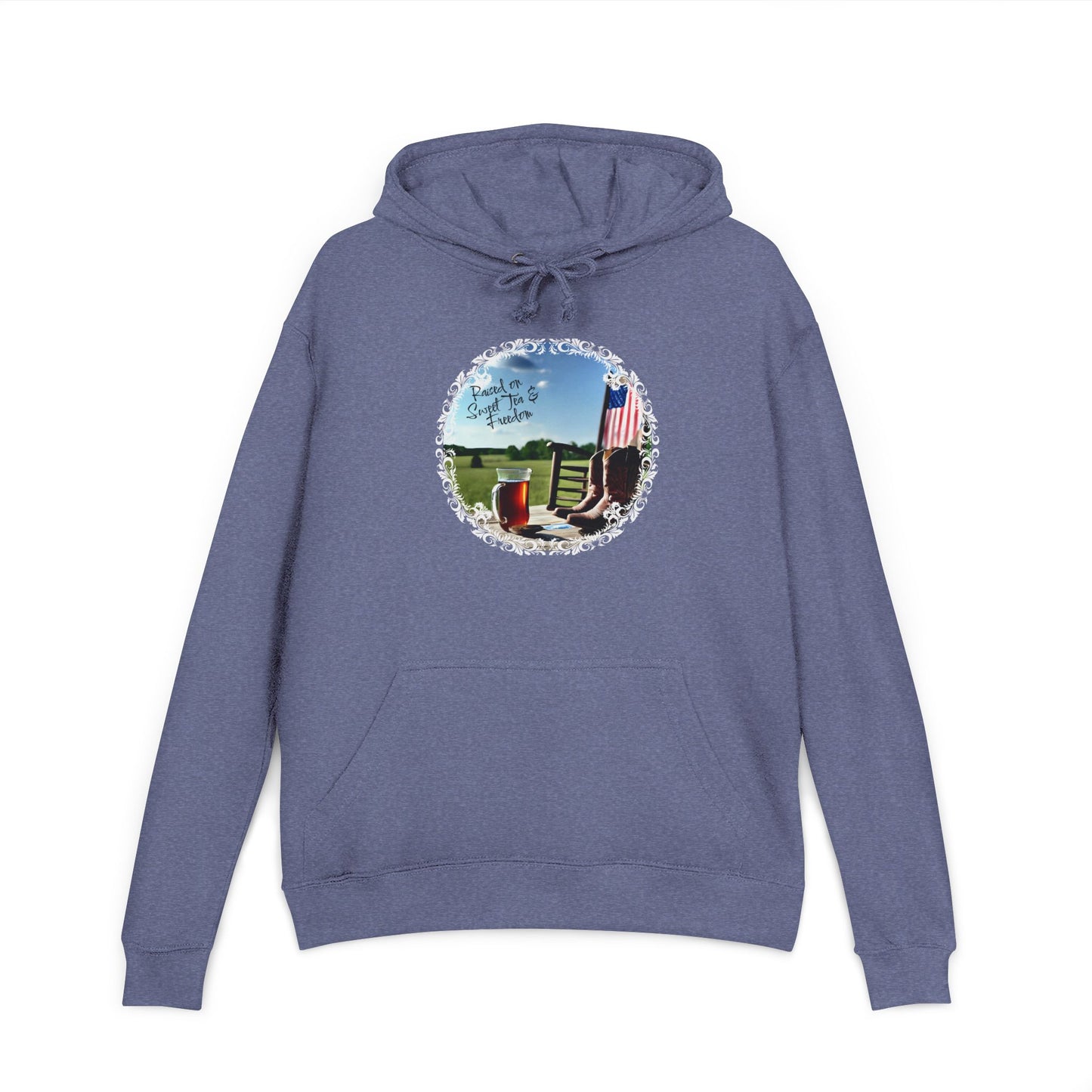 Sweet, Southern, and just a little savage. This French terry hoodie serves comfort with a side of attitude—because if you were raised on sweet tea and freedom, you already know you’re built different.