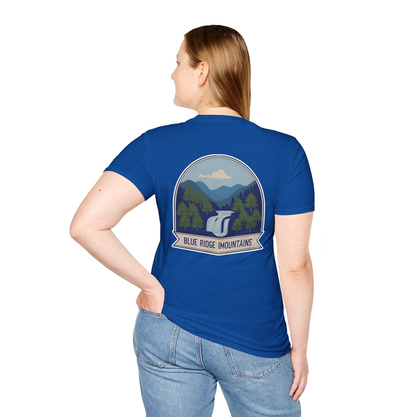 Blue Ridge Waterfall Poster Tee | Country Mountain Escape Shirt