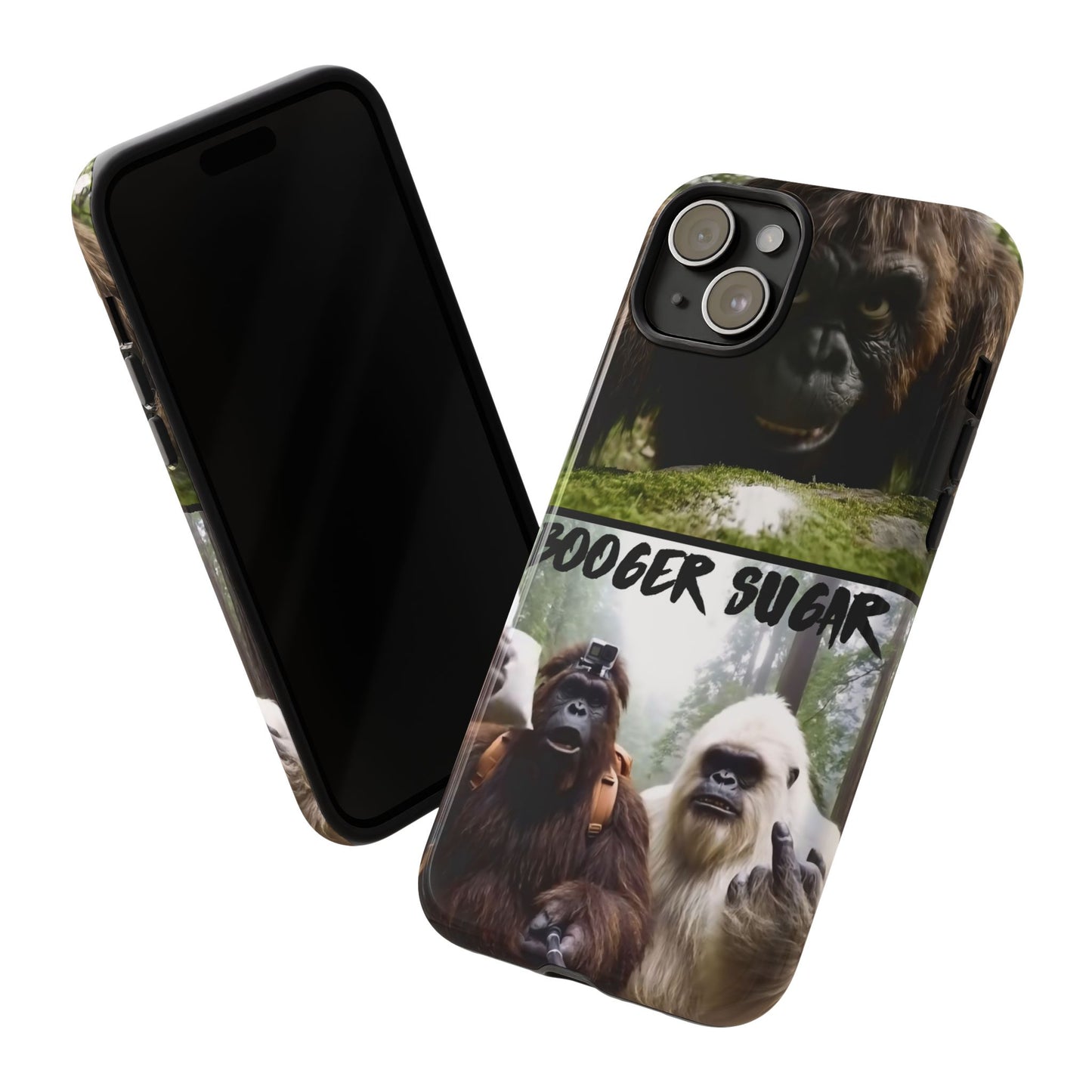 Protect your phone with pure cryptid chaos. Bigfoot and Yeti talkin’ booger sugar in full feral fashion. Weird? Yes. Iconic? Absolutely. 🦶❄️💨 #StayMythical