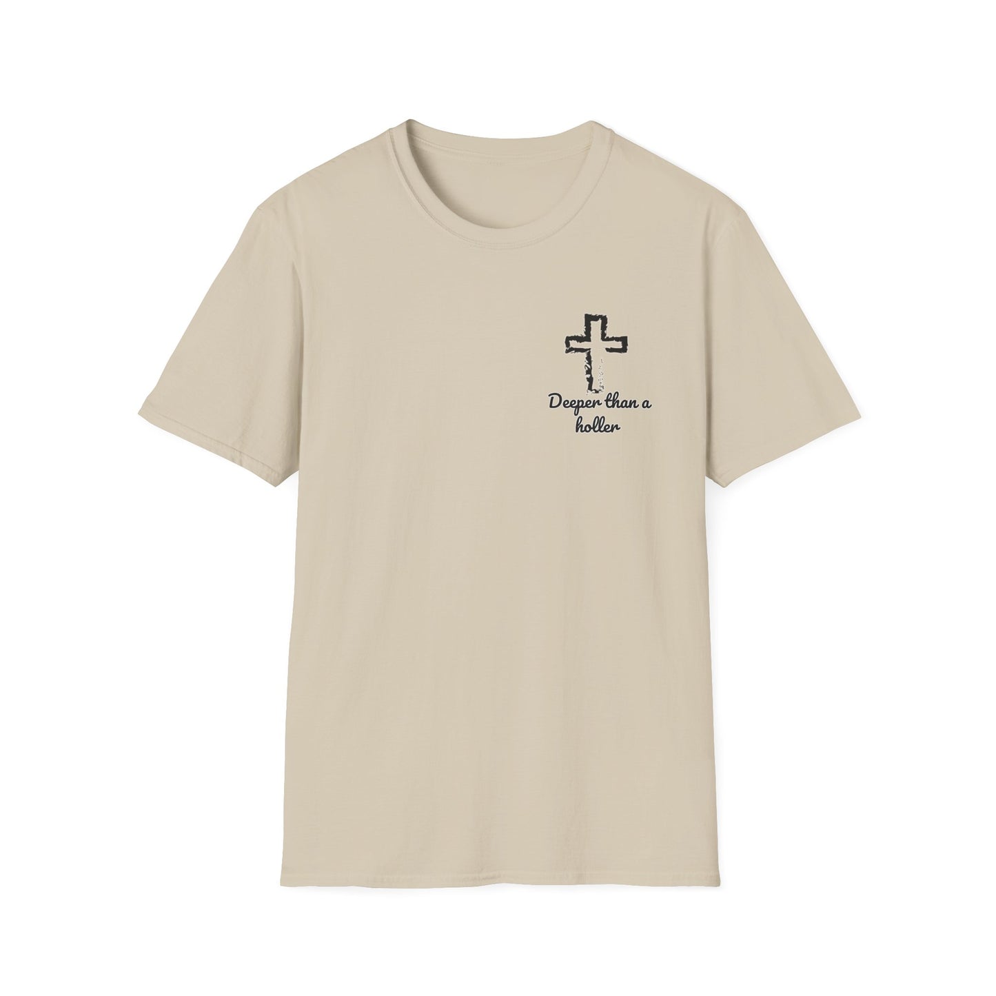 God’s Grace Runs Deeper Than Any Holler Christian Country Shirt – Faith Shirt with Mountain & Cross Back Design