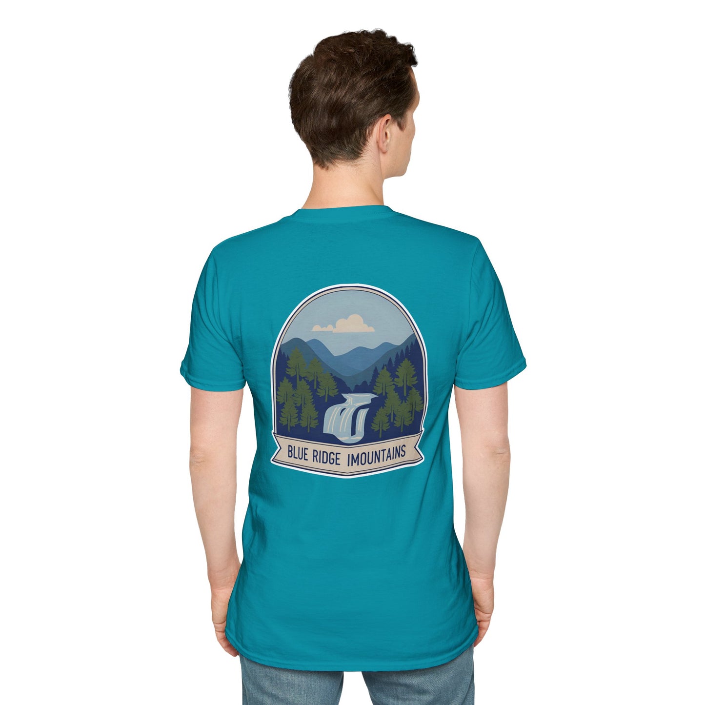 Blue Ridge Waterfall Poster Tee | Country Mountain Escape Shirt