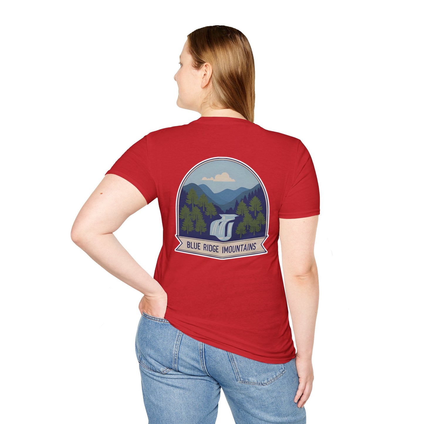 Blue Ridge Waterfall Poster Tee | Country Mountain Escape Shirt