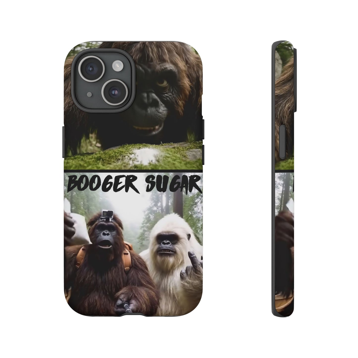 Protect your phone with pure cryptid chaos. Bigfoot and Yeti talkin’ booger sugar in full feral fashion. Weird? Yes. Iconic? Absolutely. 🦶❄️💨 #StayMythical