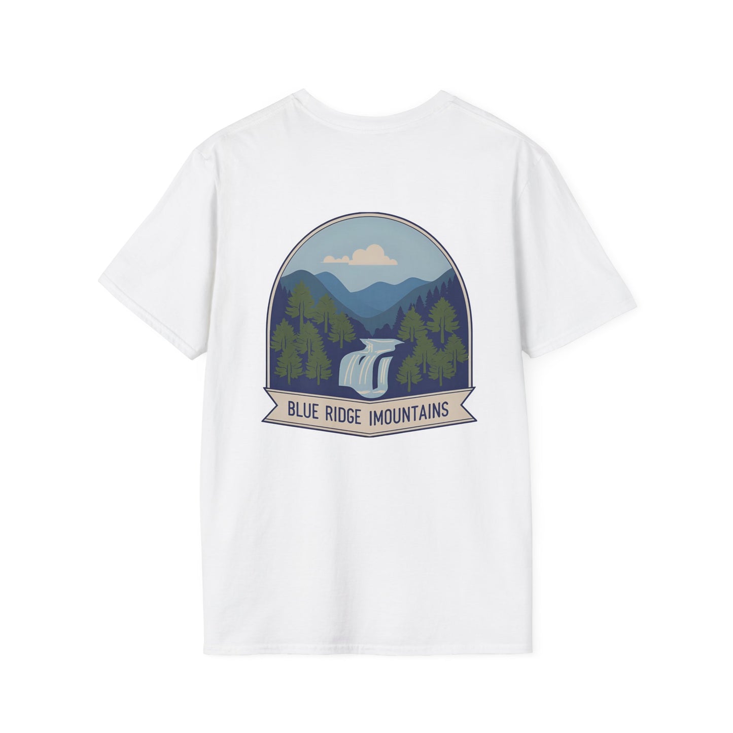 Blue Ridge Waterfall Poster Tee | Country Mountain Escape Shirt
