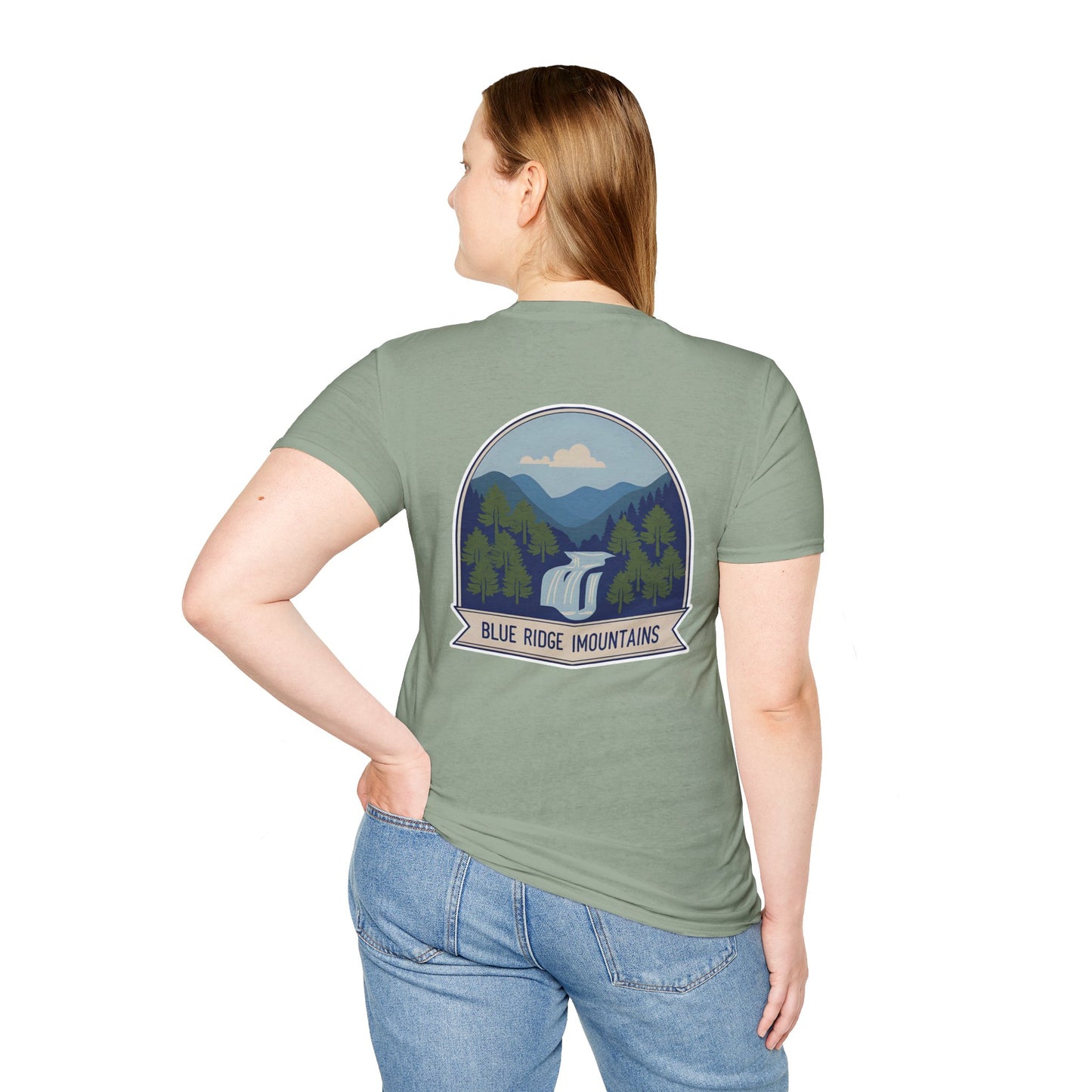 Blue Ridge Waterfall Poster Tee | Country Mountain Escape Shirt