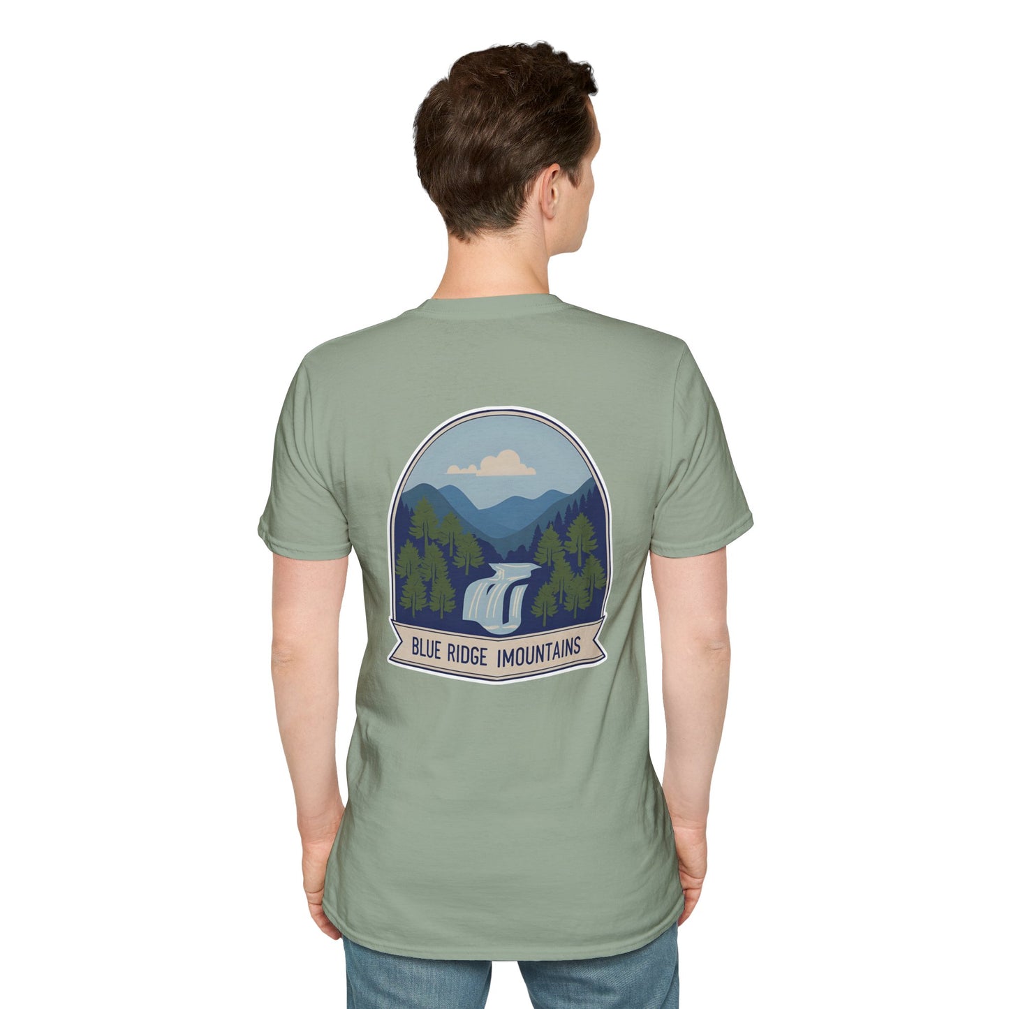 Blue Ridge Waterfall Poster Tee | Country Mountain Escape Shirt