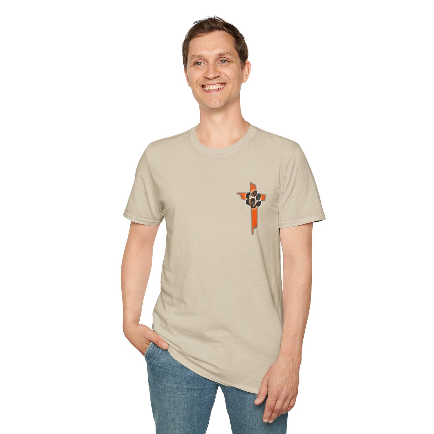 Rosman Tigers Faith & Pride Tee – Cross & Paw Front | Bold Tiger Back Design