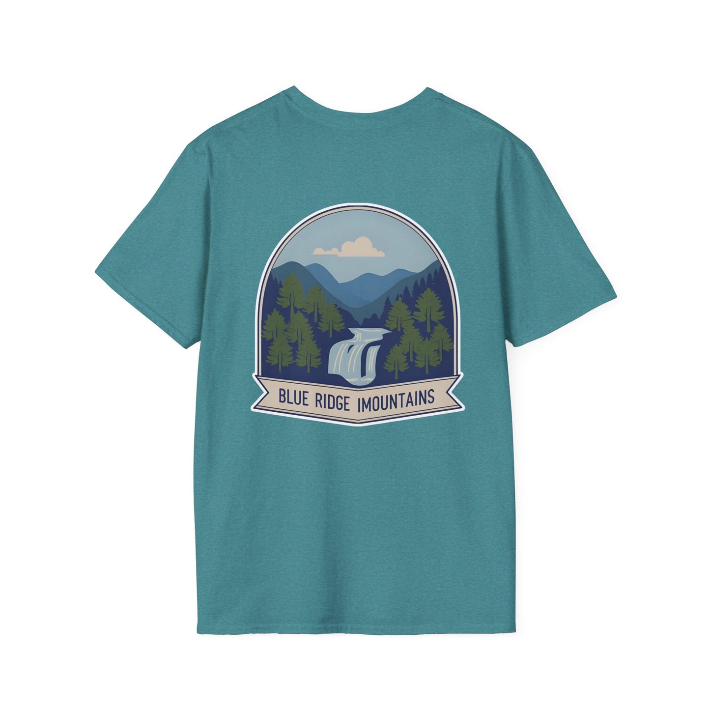 Blue Ridge Waterfall Poster Tee | Country Mountain Escape Shirt