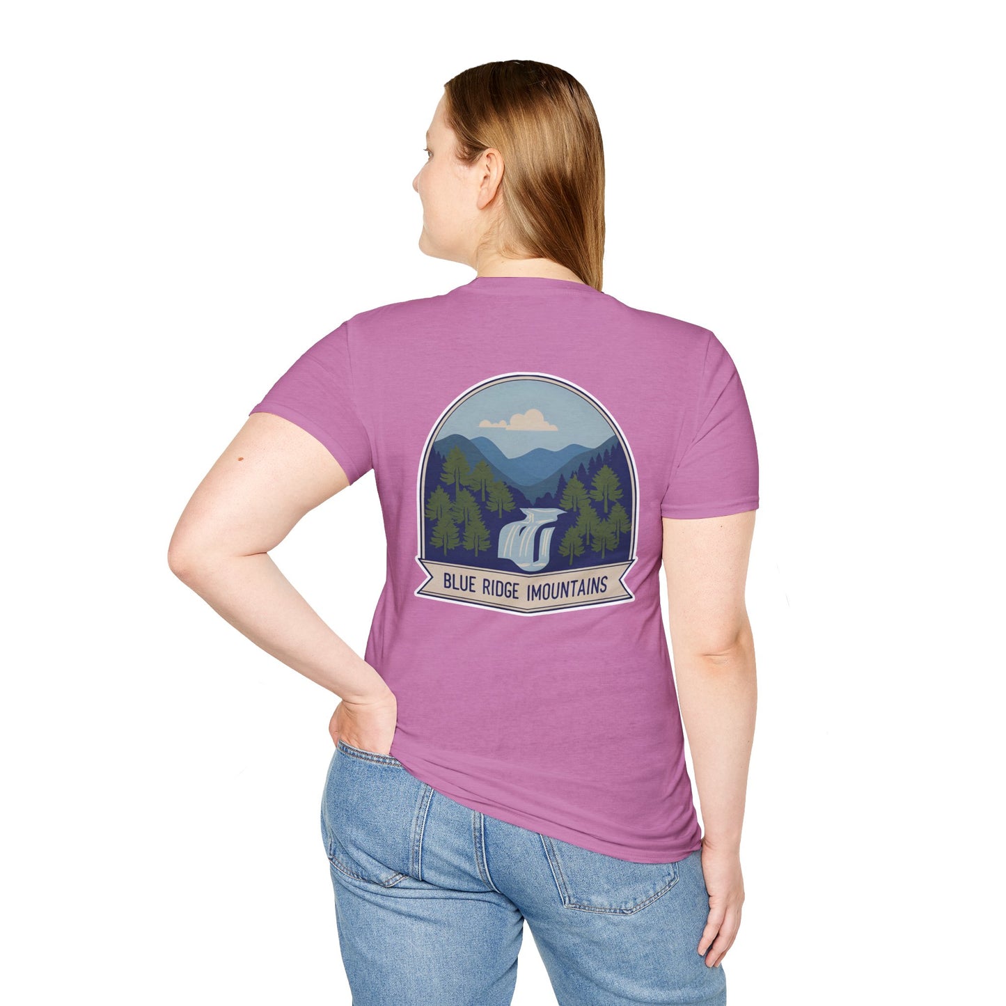 Blue Ridge Waterfall Poster Tee | Country Mountain Escape Shirt