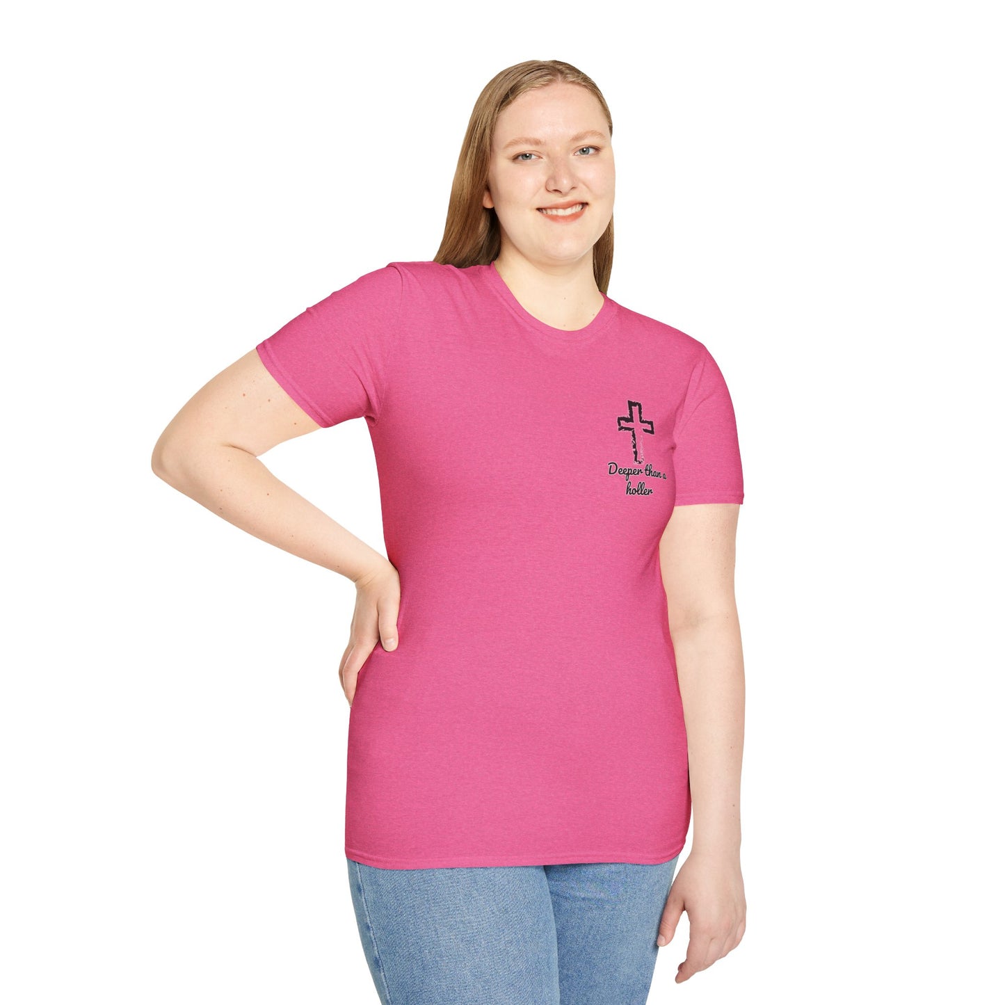 God’s Grace Runs Deeper Than Any Holler Christian Country Shirt – Faith Shirt with Mountain & Cross Back Design