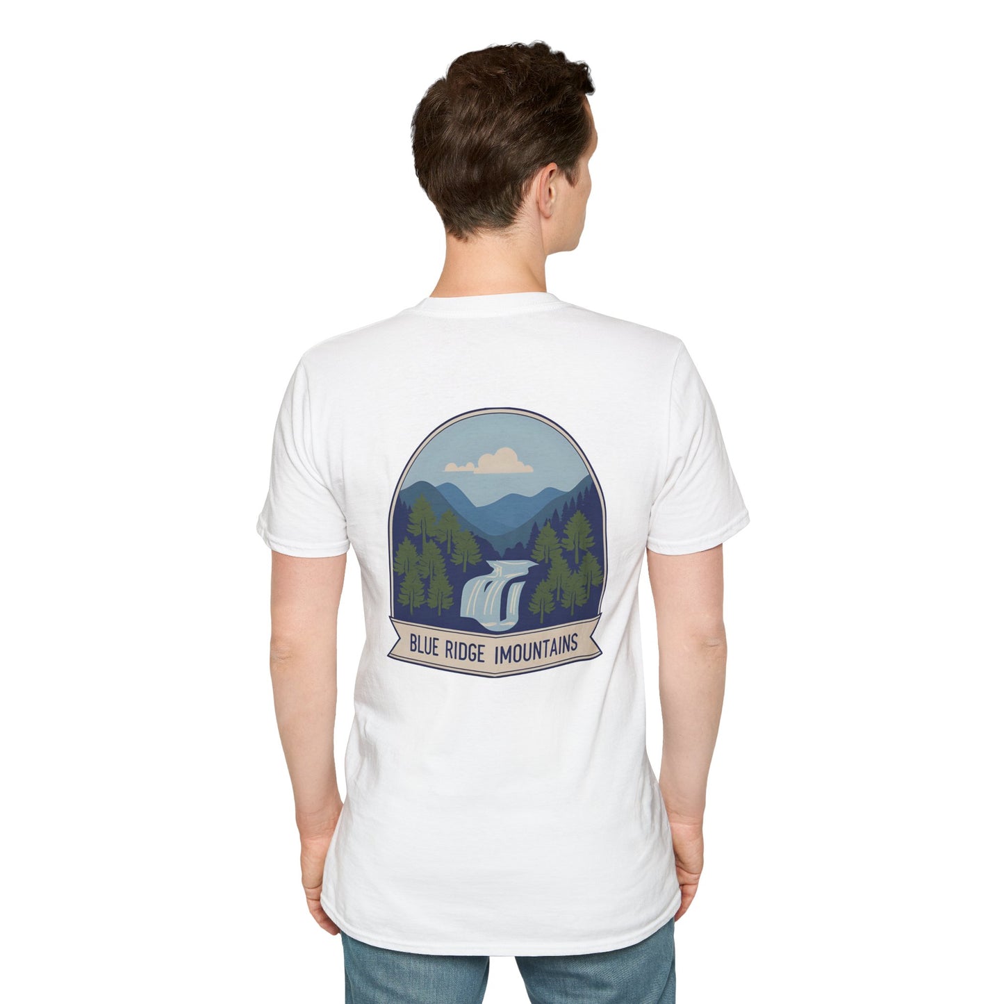 Blue Ridge Waterfall Poster Tee | Country Mountain Escape Shirt