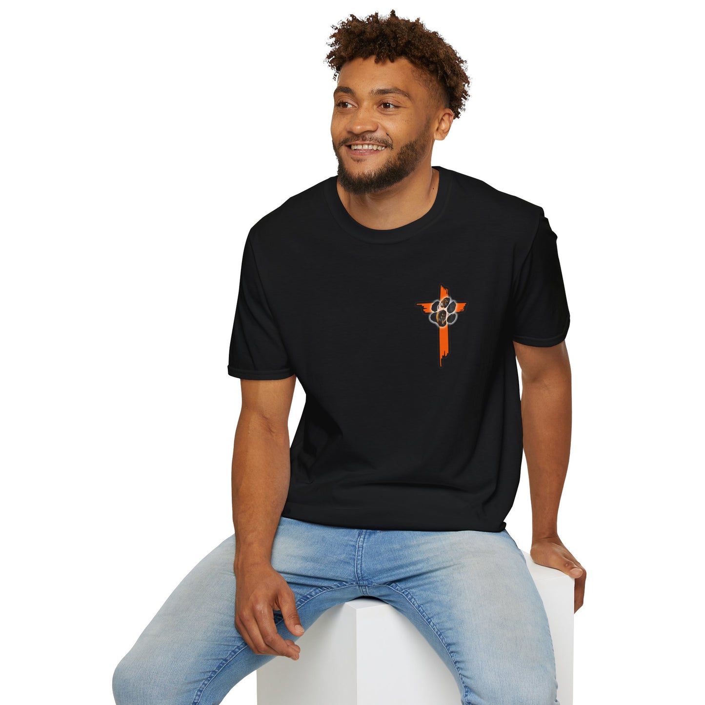 Rosman Tigers Faith & Pride Tee – Cross & Paw Front | Bold Tiger Back Design