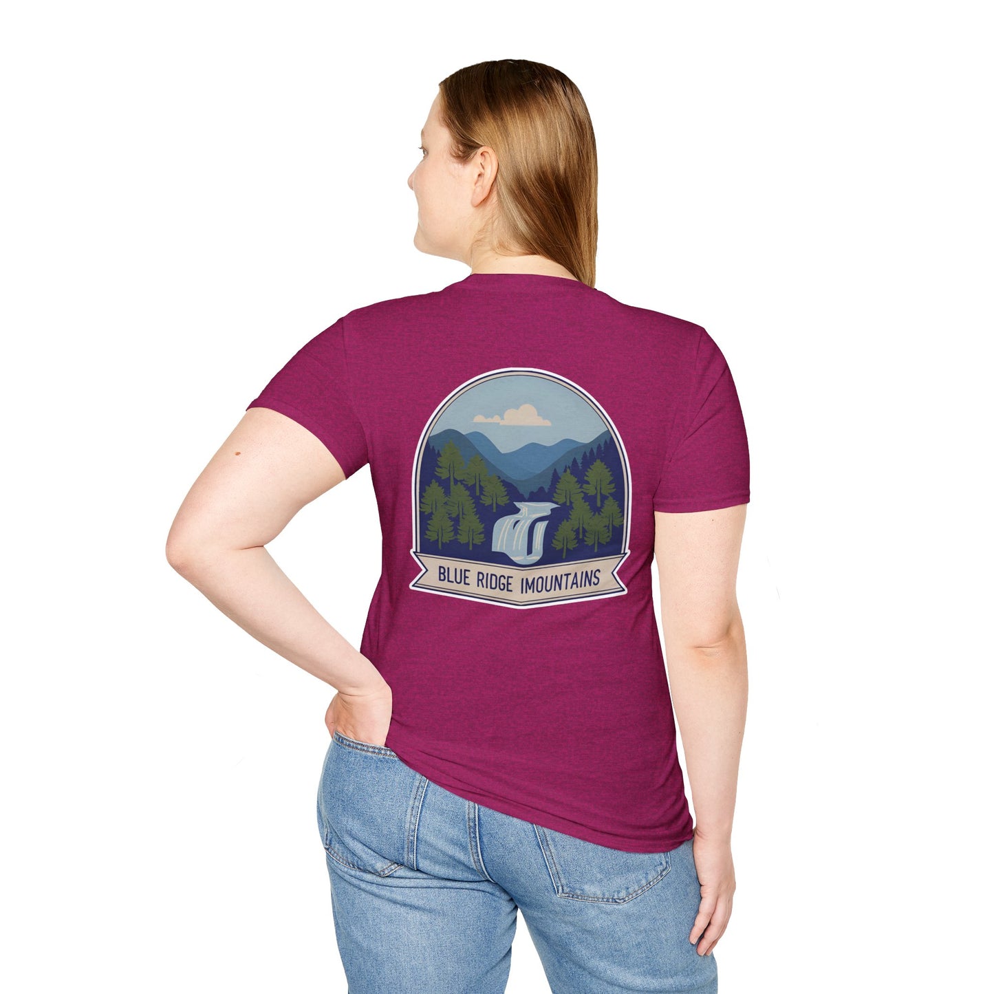 Blue Ridge Waterfall Poster Tee | Country Mountain Escape Shirt