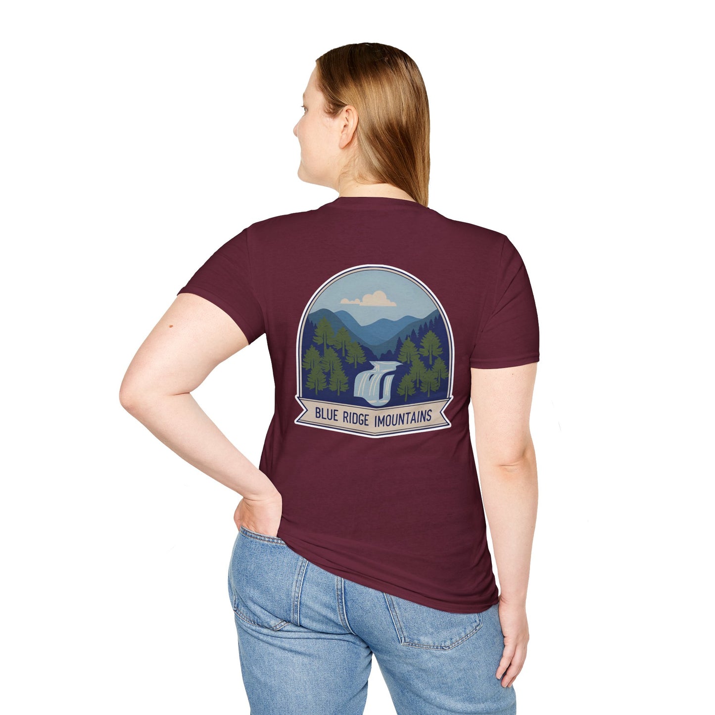 Blue Ridge Waterfall Poster Tee | Country Mountain Escape Shirt