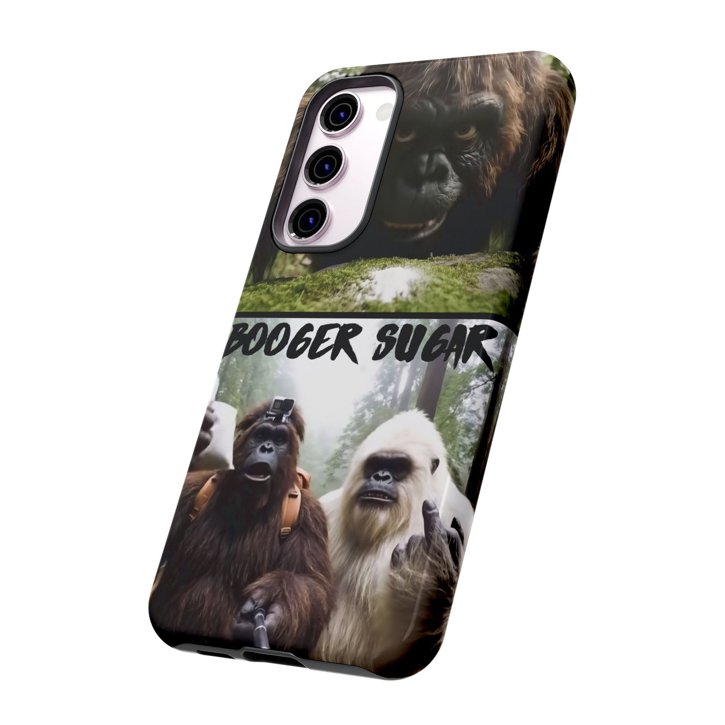 Protect your phone with pure cryptid chaos. Bigfoot and Yeti talkin’ booger sugar in full feral fashion. Weird? Yes. Iconic? Absolutely. 🦶❄️💨 #StayMythical