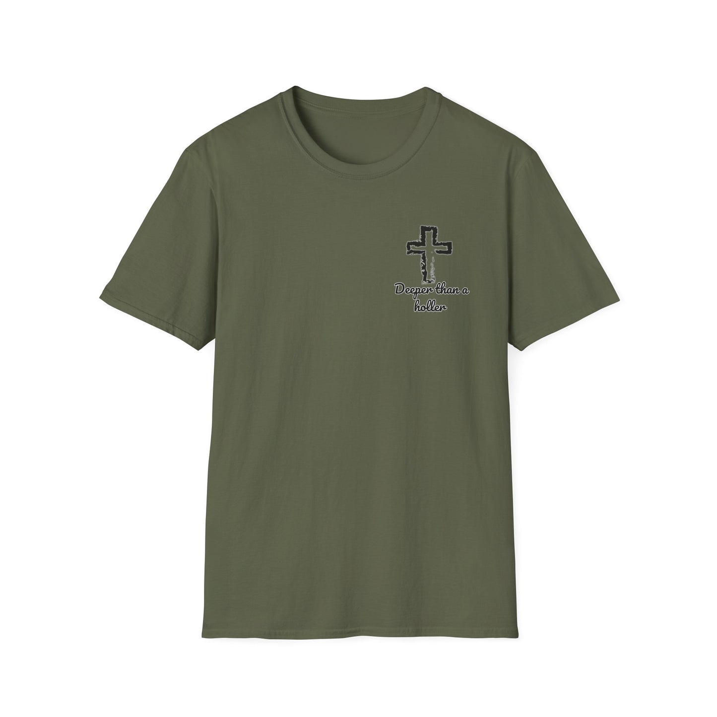 God’s Grace Runs Deeper Than Any Holler Christian Country Shirt – Faith Shirt with Mountain & Cross Back Design