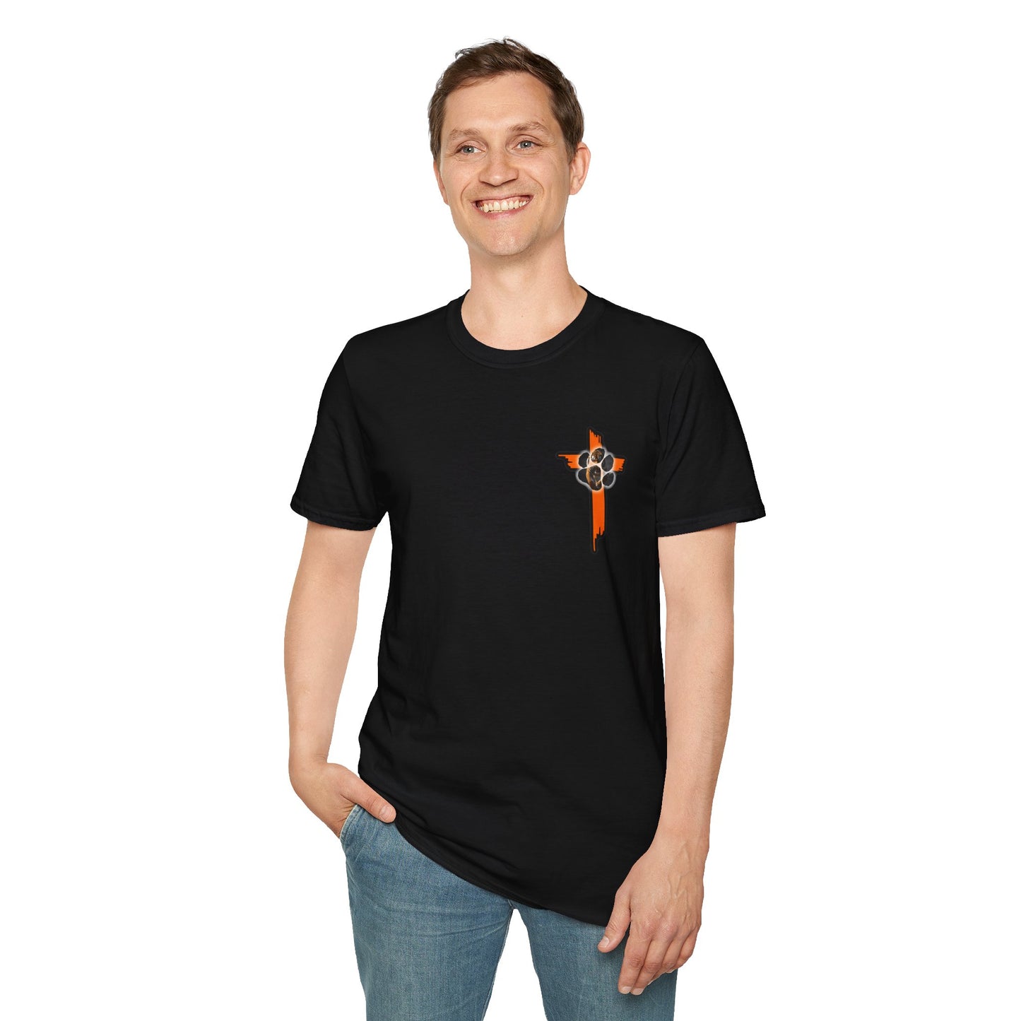 Rosman Tigers Faith & Pride Tee – Cross & Paw Front | Bold Tiger Back Design