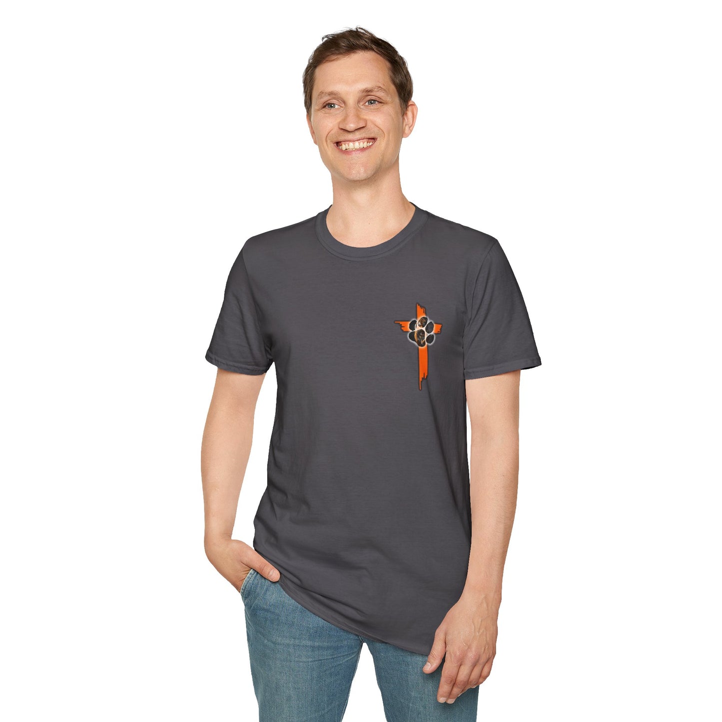 Rosman Tigers Faith & Pride Tee – Cross & Paw Front | Bold Tiger Back Design