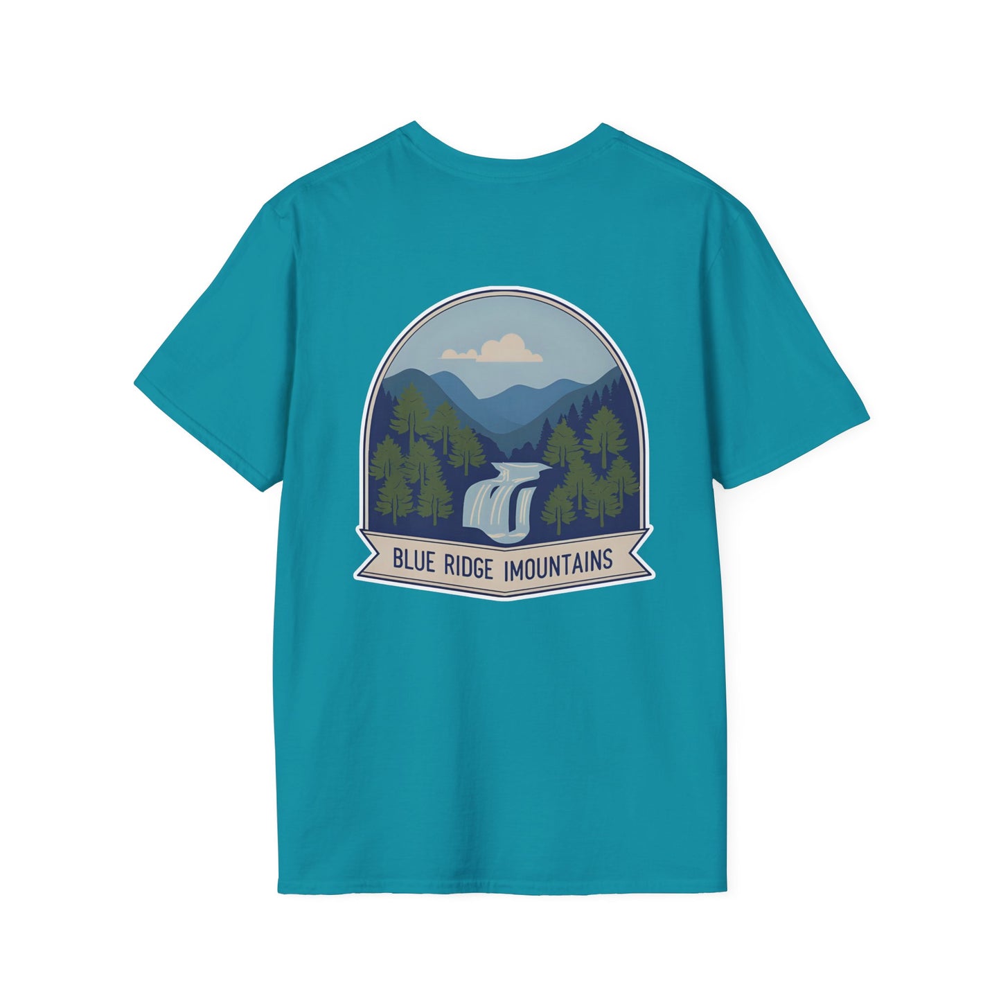 Blue Ridge Waterfall Poster Tee | Country Mountain Escape Shirt