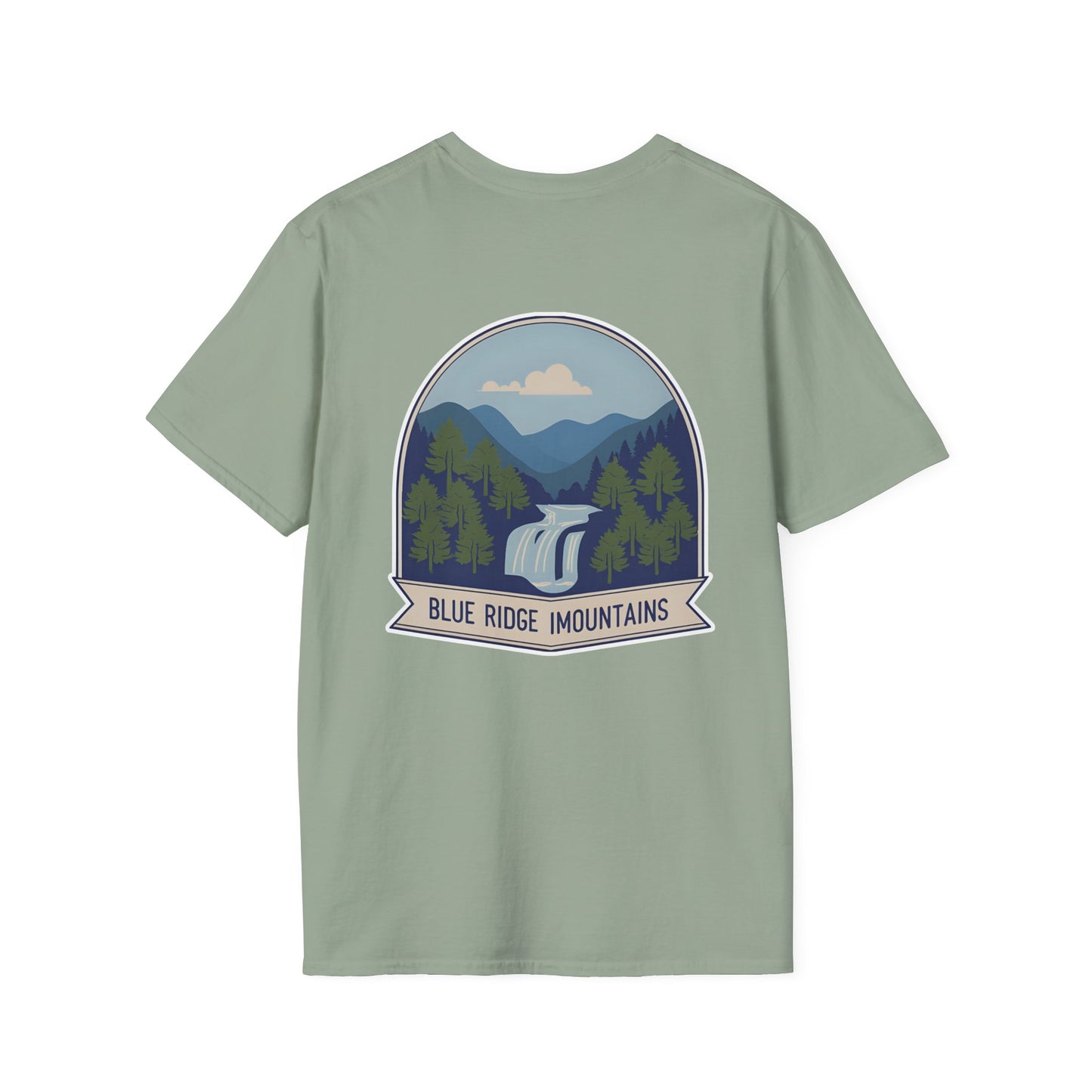 Blue Ridge Waterfall Poster Tee | Country Mountain Escape Shirt