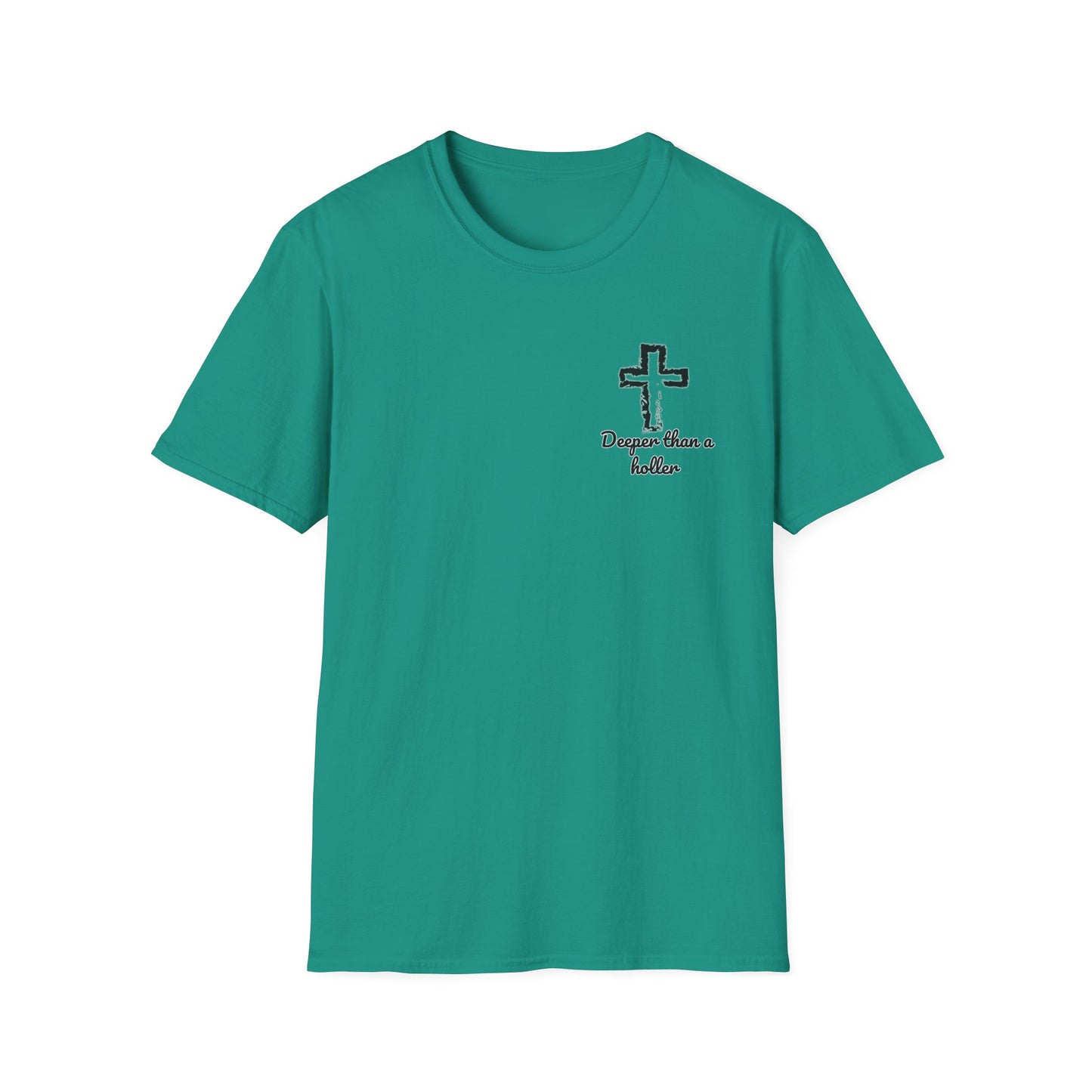 God’s Grace Runs Deeper Than Any Holler Christian Country Shirt – Faith Shirt with Mountain & Cross Back Design