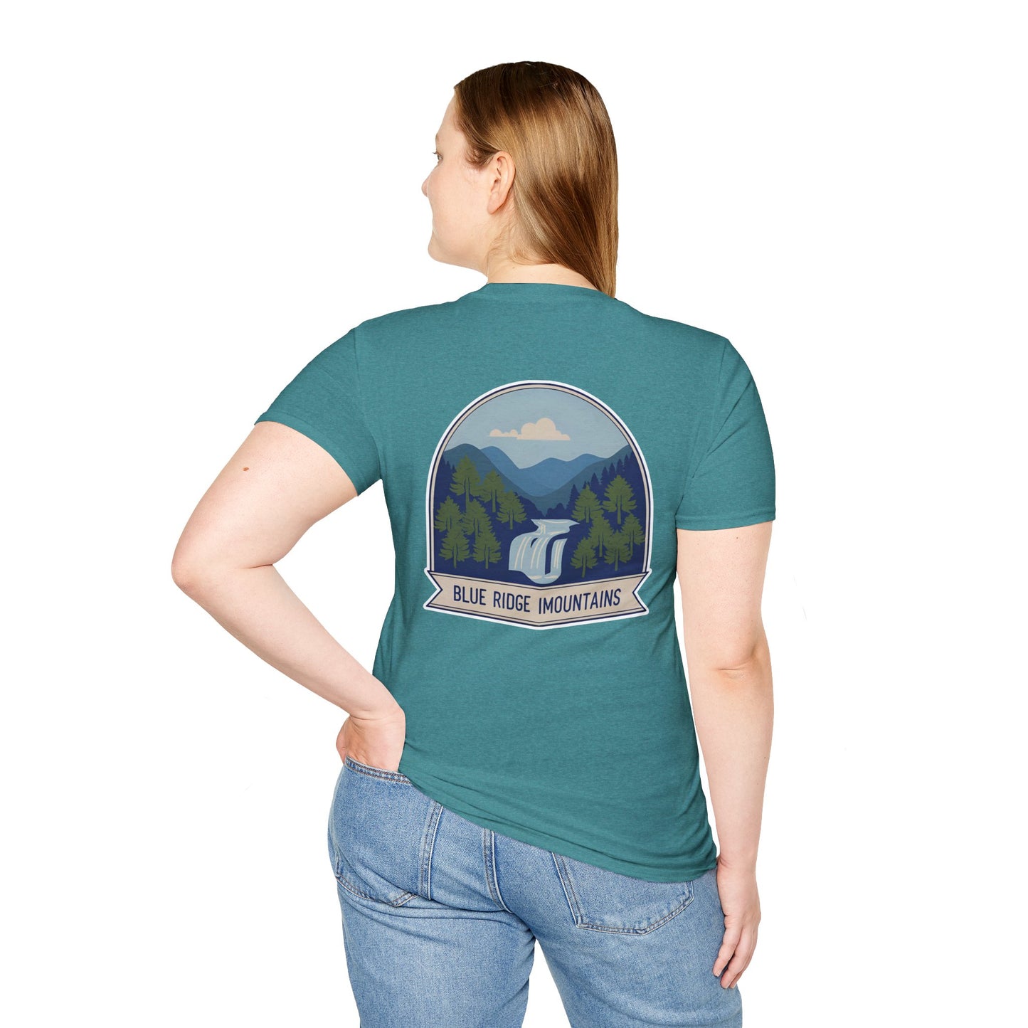 Blue Ridge Waterfall Poster Tee | Country Mountain Escape Shirt