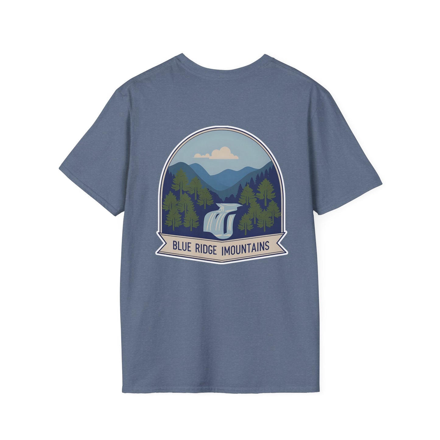 Blue Ridge Waterfall Poster Tee | Country Mountain Escape Shirt