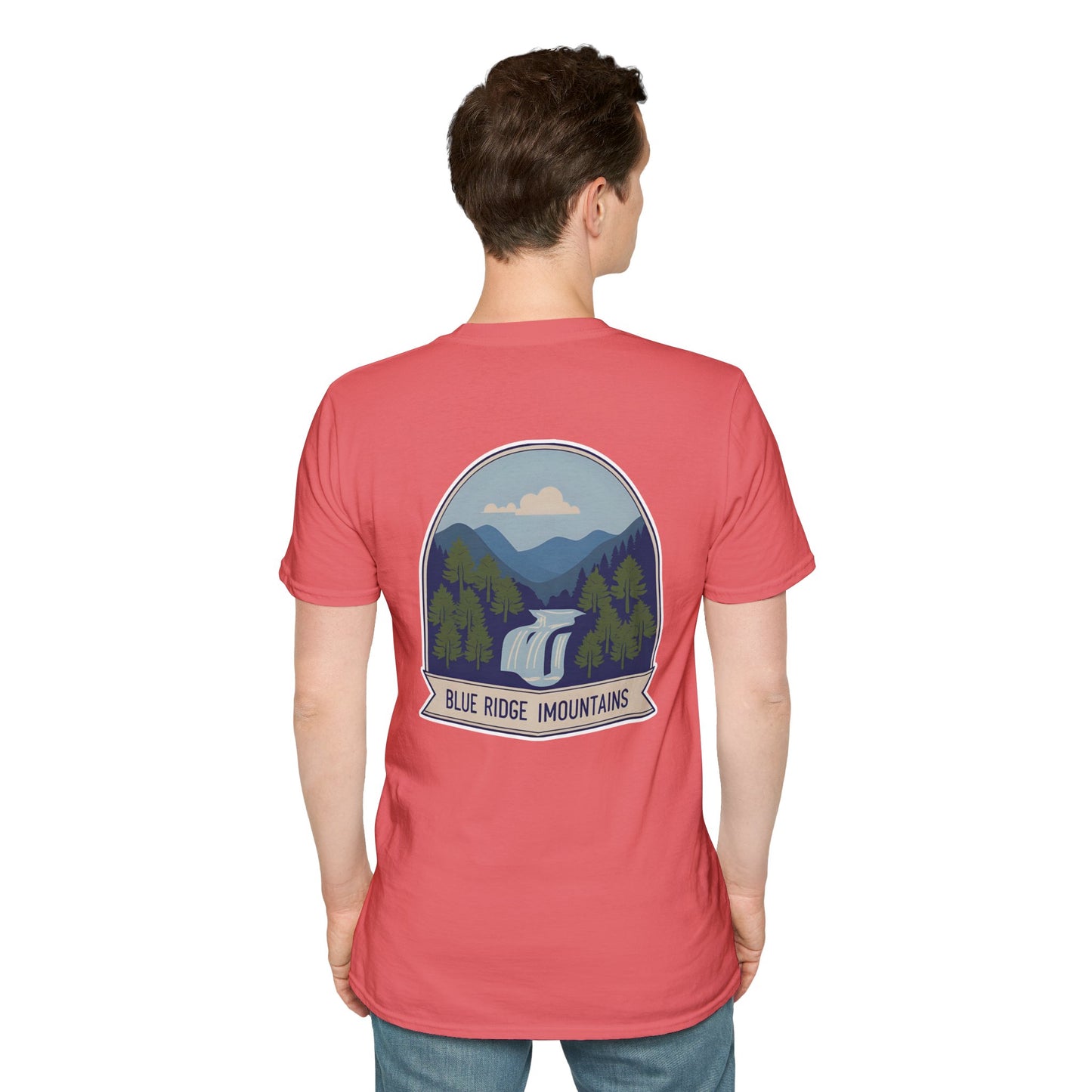 Blue Ridge Waterfall Poster Tee | Country Mountain Escape Shirt