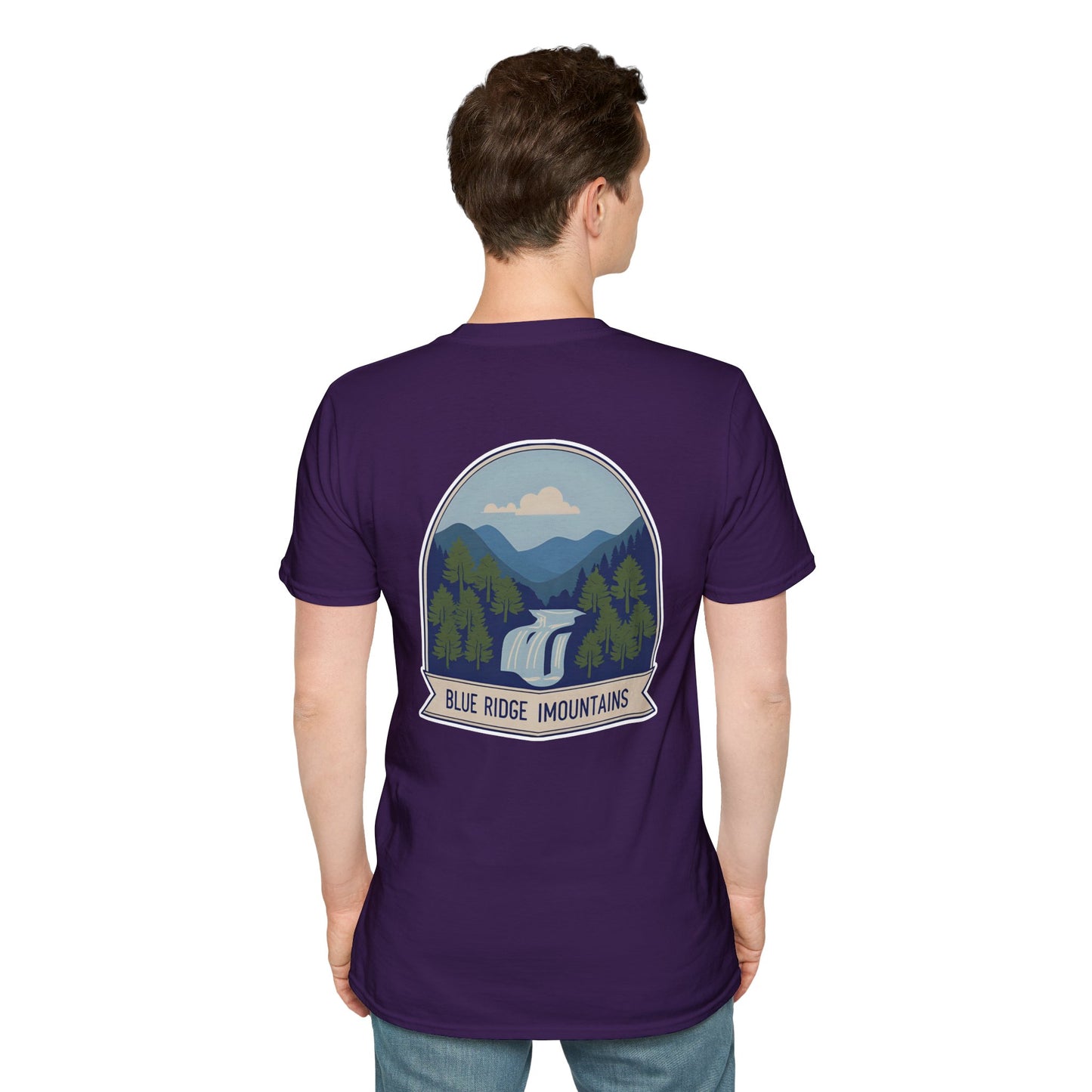 Blue Ridge Waterfall Poster Tee | Country Mountain Escape Shirt