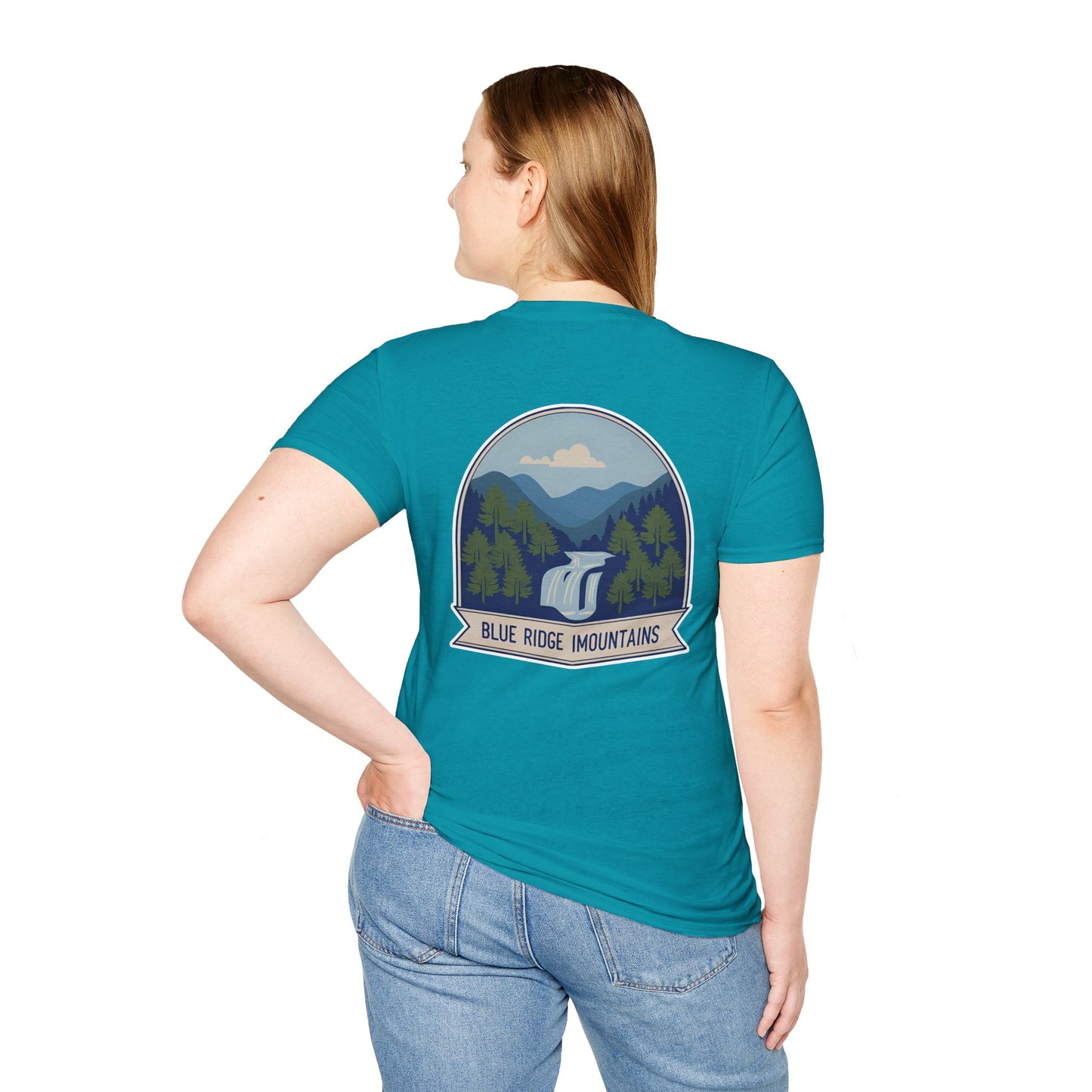 Blue Ridge Waterfall Poster Tee | Country Mountain Escape Shirt