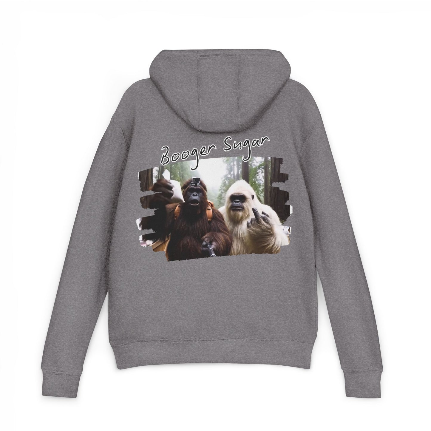 Bigfoot and Yeti talkin’ booger sugar like it’s forest gossip. This hoodie’s chaotic, cozy, and built for cryptid-core legends. Wear it loud—mythical ain’t even the half of it.