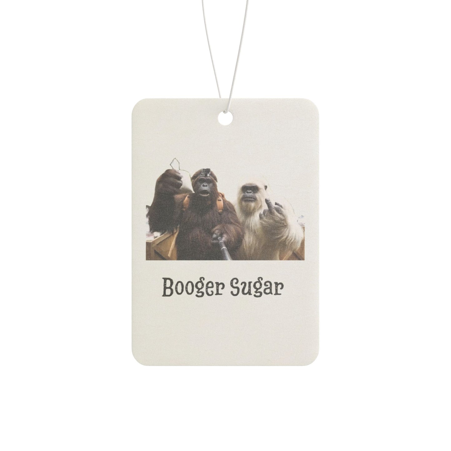 Smells fresh, looks wild. Bigfoot and Yeti caught mid-chat about that “booger sugar.” Add cryptid chaos and laughs to your ride—because even your car needs a little scandal.