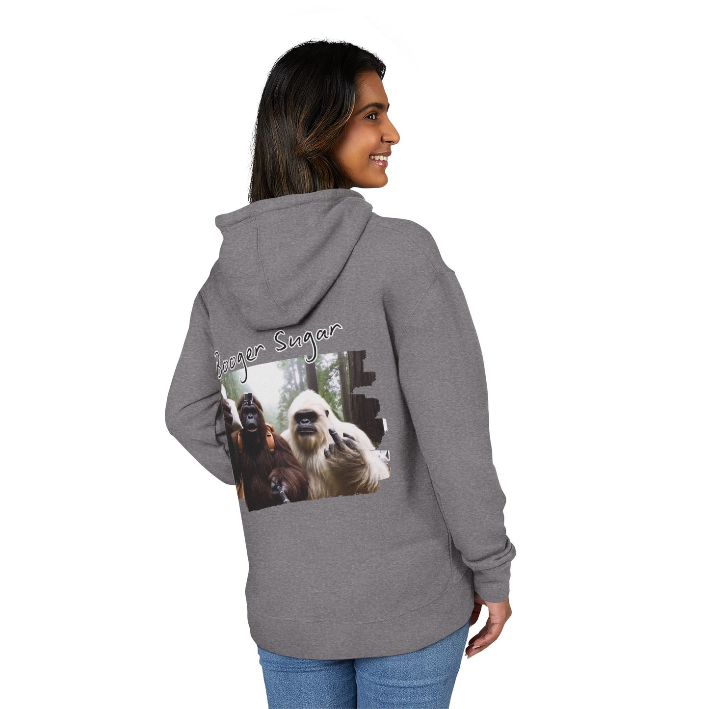 Bigfoot and Yeti talkin’ booger sugar like it’s forest gossip. This hoodie’s chaotic, cozy, and built for cryptid-core legends. Wear it loud—mythical ain’t even the half of it.