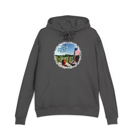 Sweet, Southern, and just a little savage. This French terry hoodie serves comfort with a side of attitude—because if you were raised on sweet tea and freedom, you already know you’re built different.